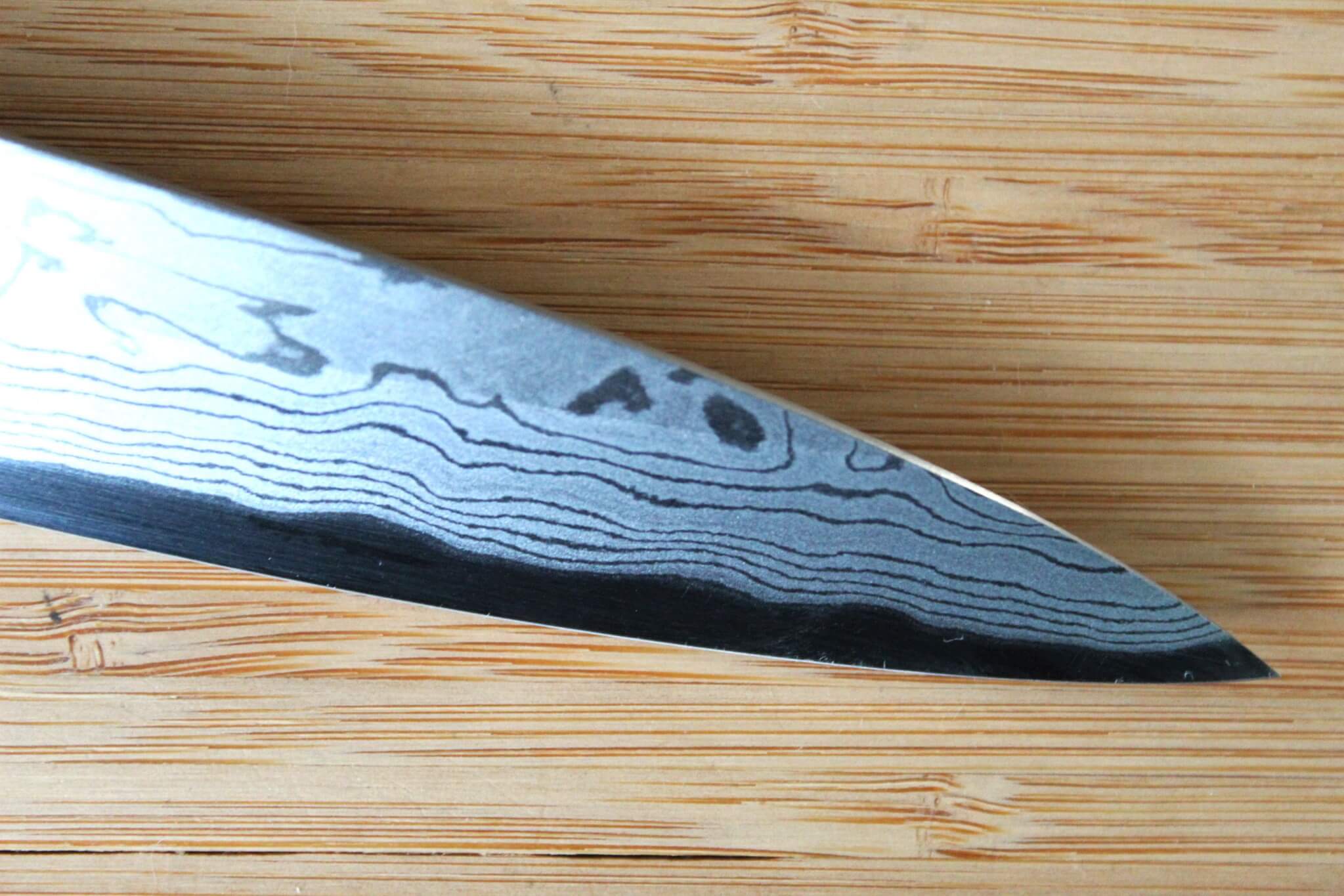 Sawakazuma Yanagiba Slicer Knife 210 mm / 8.2" Shironiko Damascus Rosewood Handle