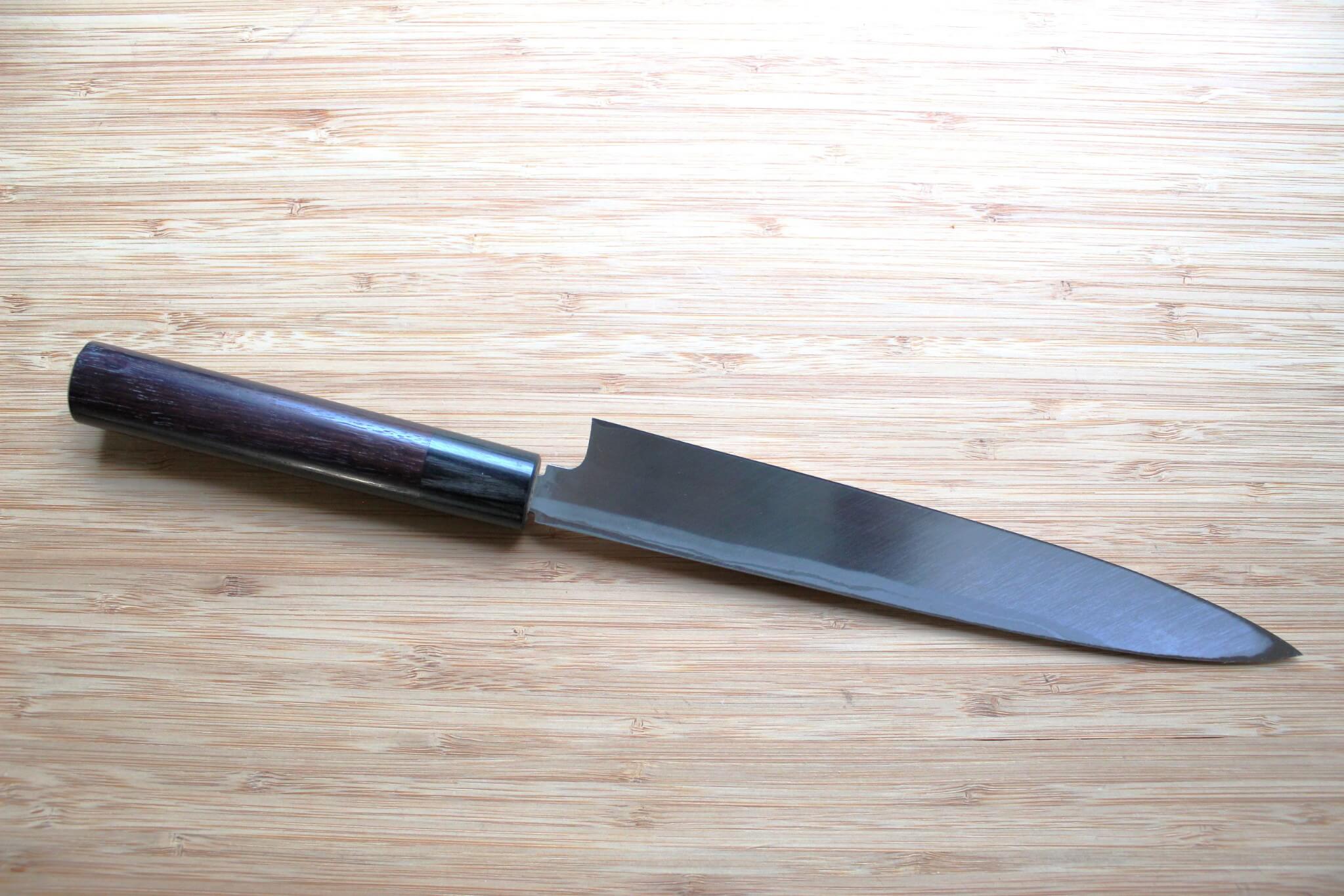 Sawakazuma Yanagiba Slicer Knife 210 mm / 8.2" Shironiko Damascus Rosewood Handle