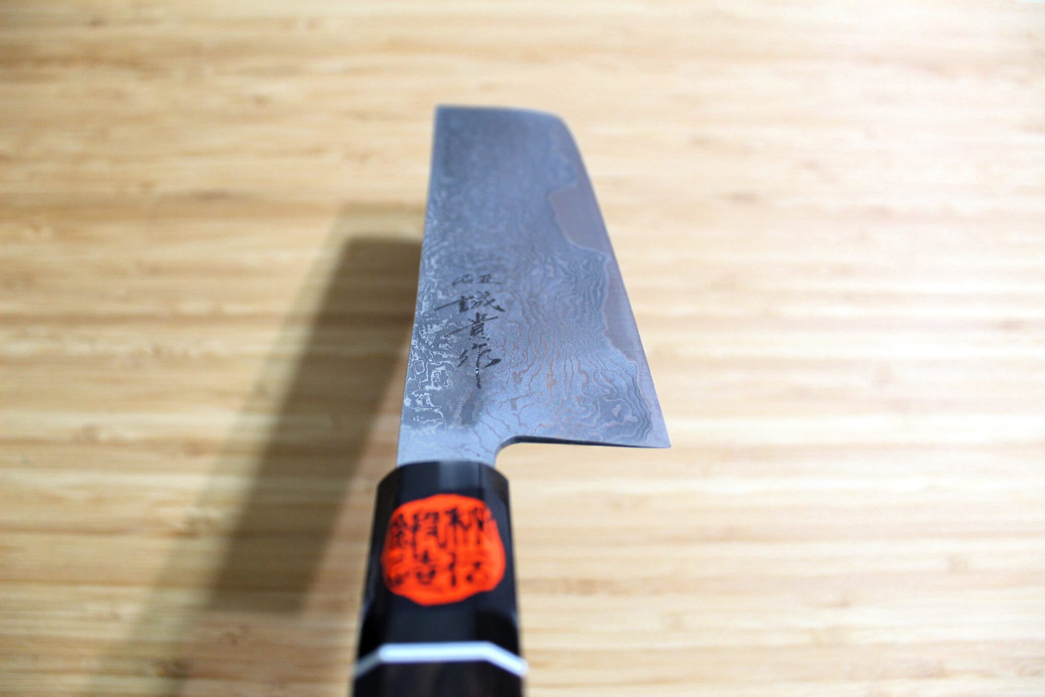 Shigeki Tanaka Habakiri Damascus SG2 Steel Nakiri with Ebony