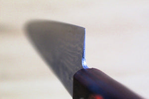 Shigeki Tanaka Damascus VG10 Petty with Red Handle  150mm / 5.9"