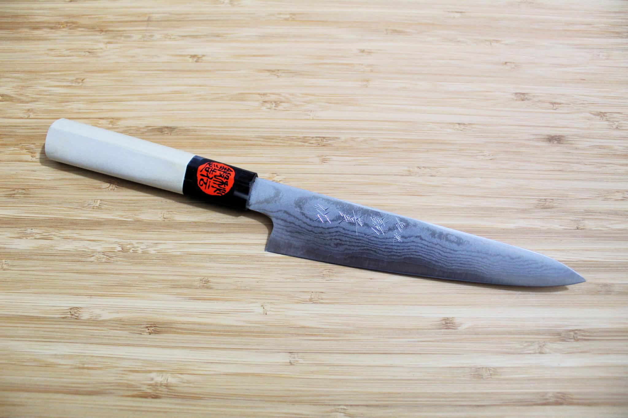 Shigeki Tanaka Damascus VG10 Petty with Magnolia Handle Buffalo Ferrule 150mm / 5.9"