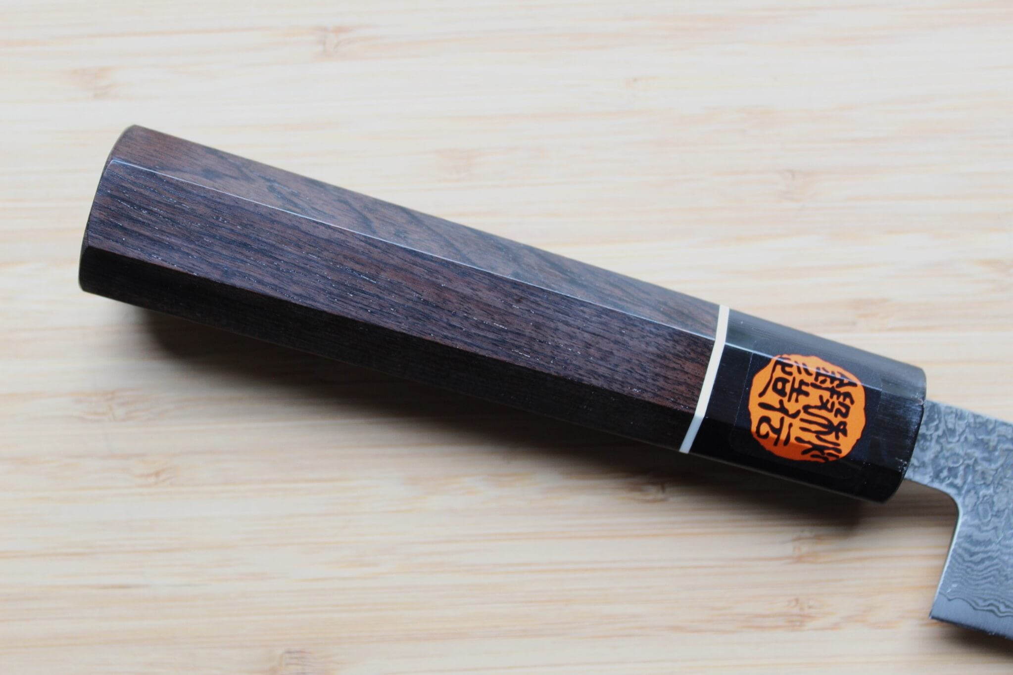 Shigeki Tanaka Habakiri Damascus SG2 Steel Sujihiki with Ebony Handle Buffalo Ferrule 240mm / 9.4"