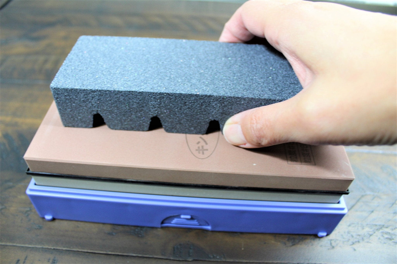 Toishi Knife Sharpening Whetstone With Bamboo Base