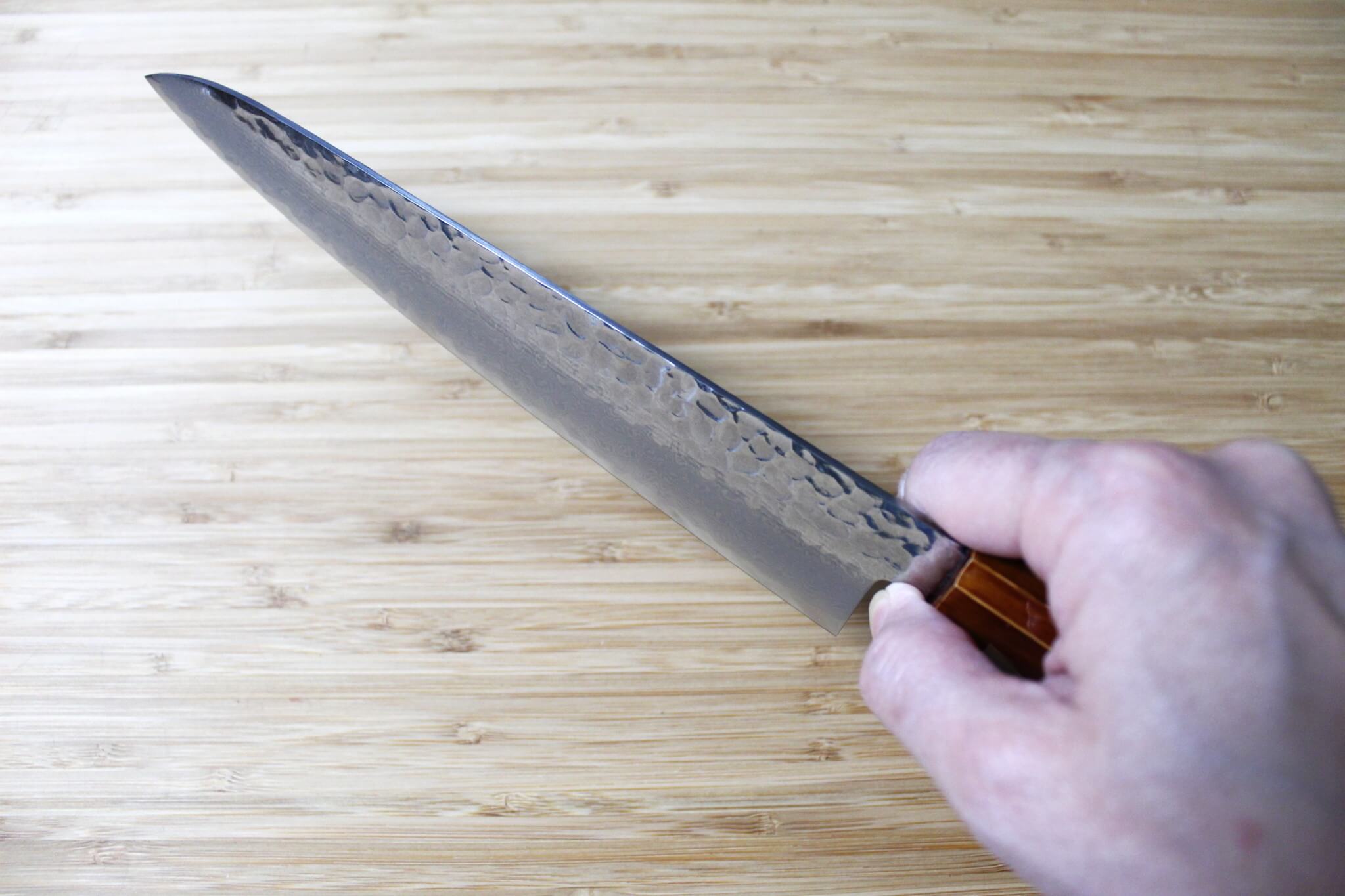 Kitchen Knife - Sakai Takayuki Gyuto Japanese Chef Knife 210 Mm (8.2") Damascus 33 Layer With Brown Lacquered Oak Handle