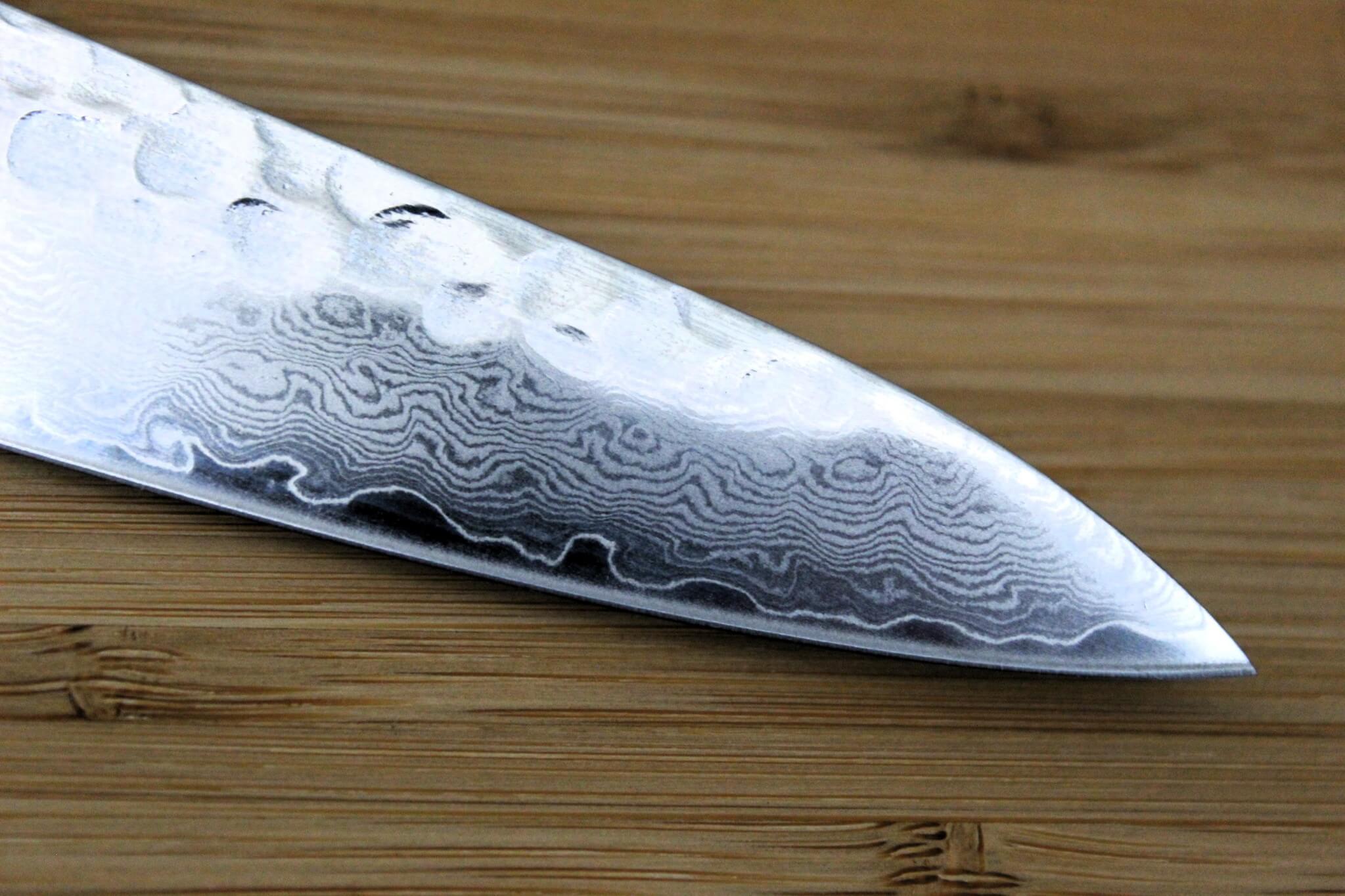 Kitchen Knife - Sakai Takayuki Petty Knife 150mm (5.9") Damascus 33 Layer With Brown Lacquered Oak Handle