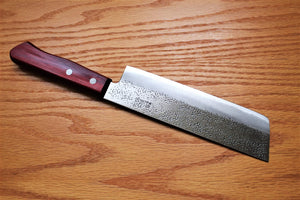 Kitchen Knives - Fujiwara Yasuhiko Aogami Super / Blue Super Steel Nakiri 165 Mm / 6.5" Red Handle