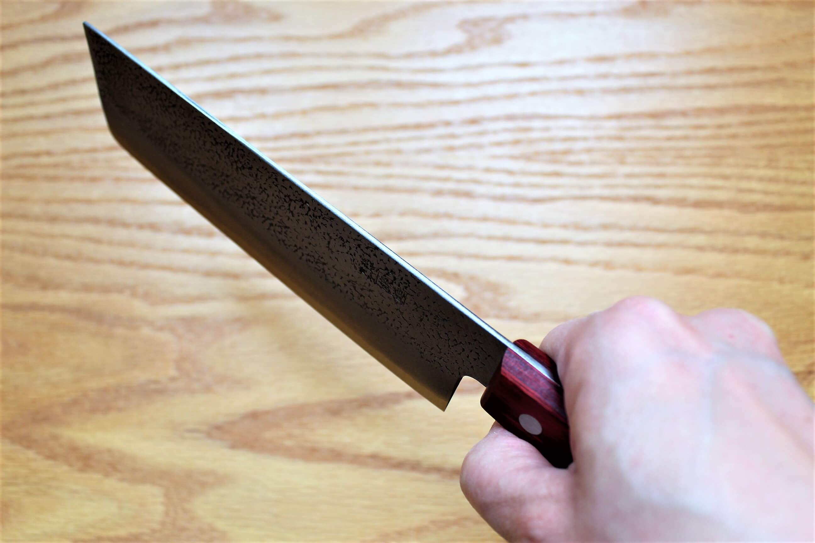 Kitchen Knives - Fujiwara Yasuhiko Aogami Super / Blue Super Steel Nakiri 165 Mm / 6.5" Red Handle
