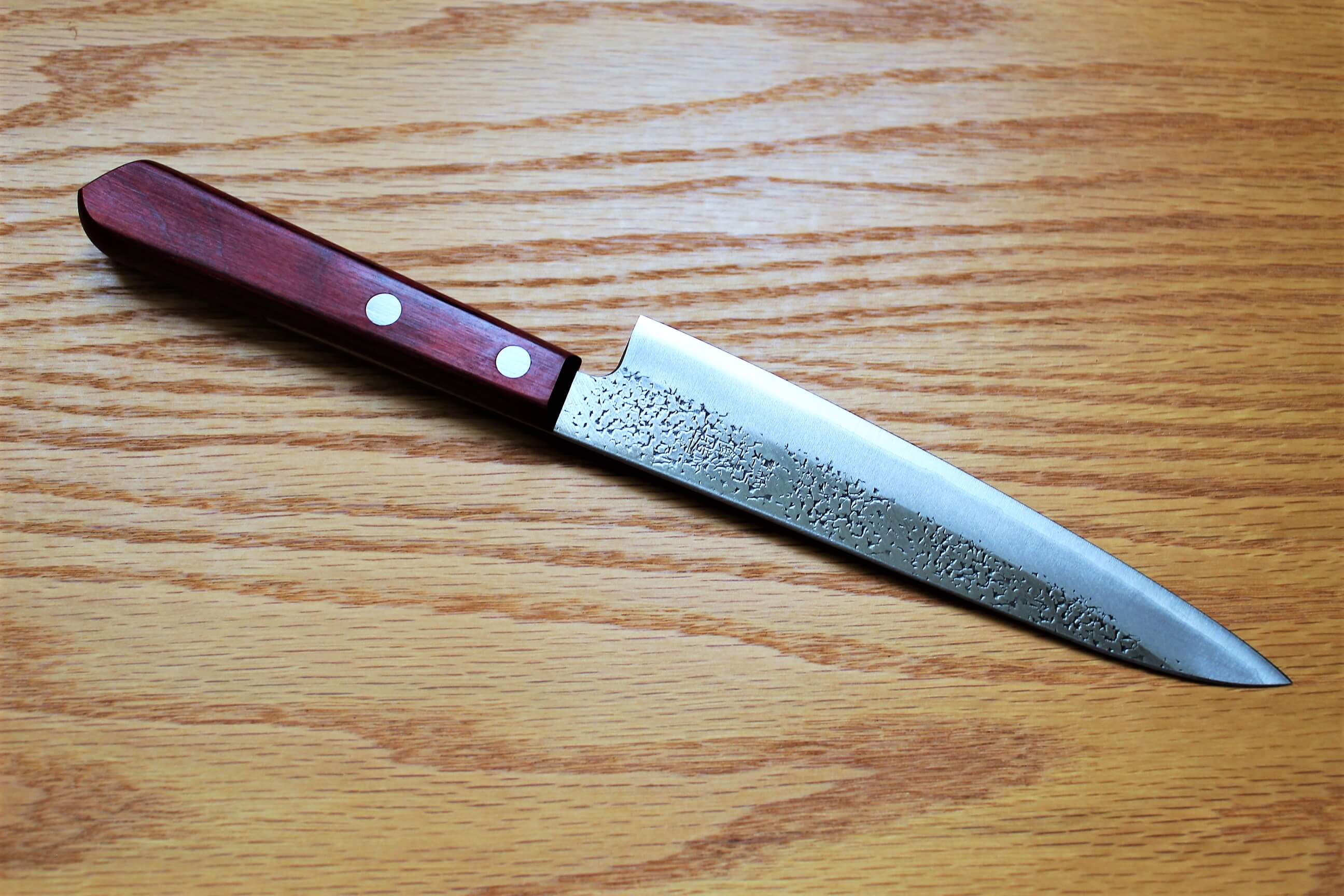 Kitchen Knives - Fujiwara Yasuhiko Aogami Super / Blue Super Steel Petty 150 Mm / 5.9" Red Handle