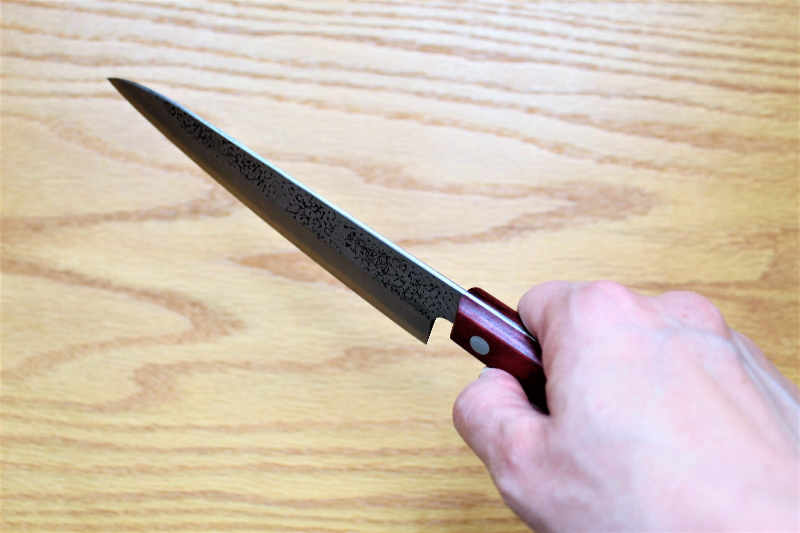 Kitchen Knives - Fujiwara Yasuhiko Aogami Super / Blue Super Steel Petty 150 Mm / 5.9" Red Handle