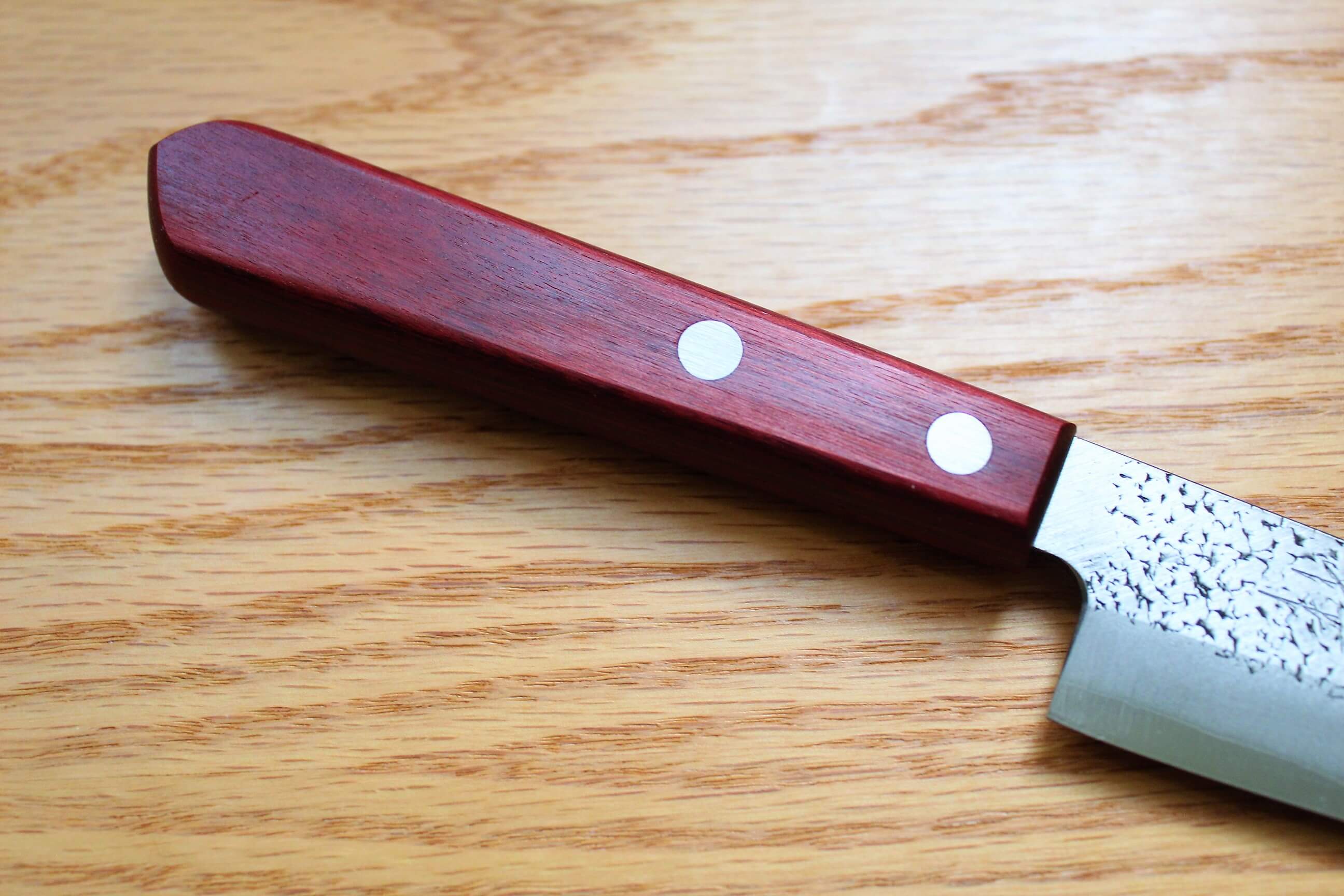 Kitchen Knives - Fujiwara Yasuhiko Aogami Super / Blue Super Steel Santoku 165 Mm / 6.5" Red Handle