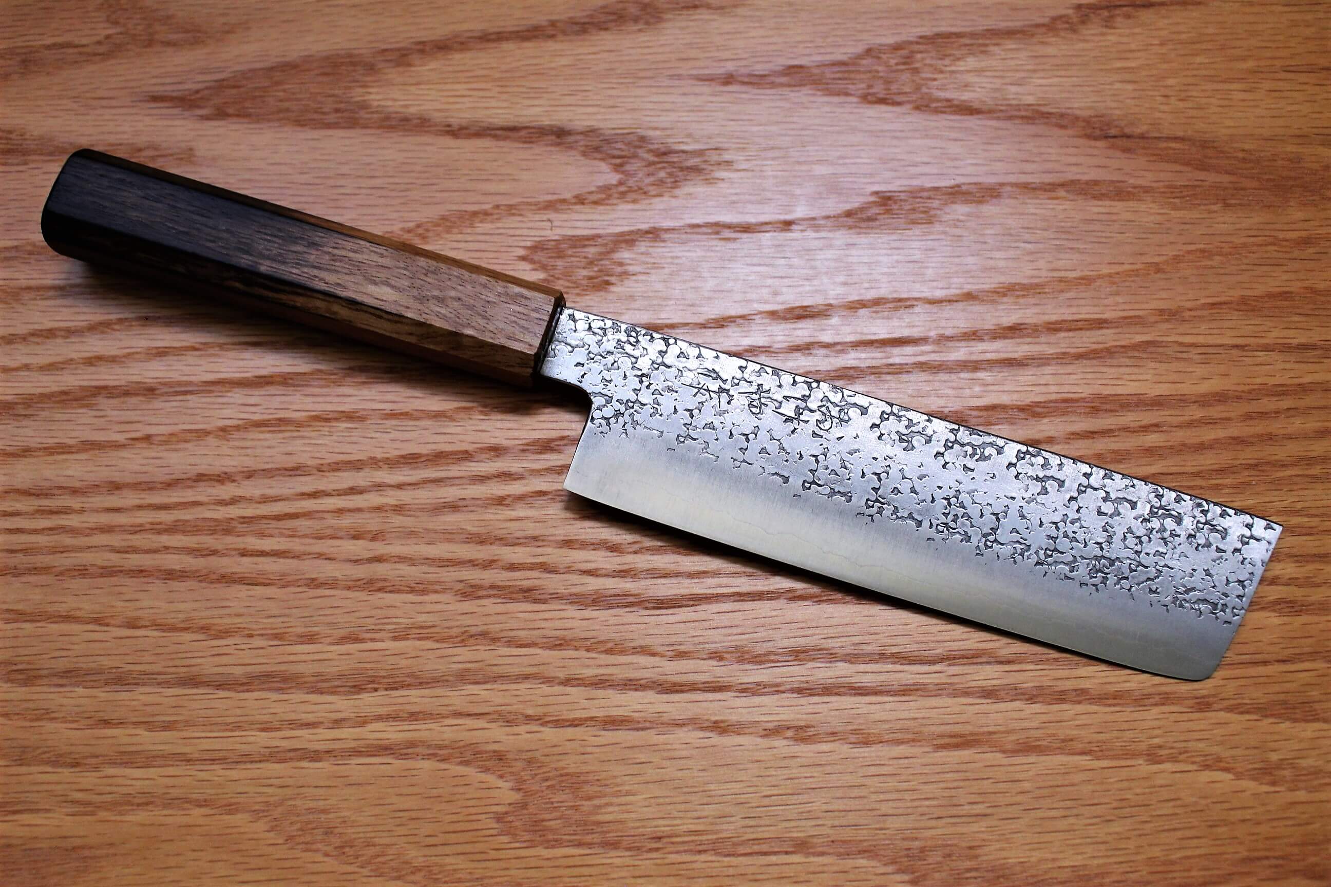 Kitchen Knives - Fujiwara Yasuhiko Ginsan Nakiri With Oak Handle 165mm / 6.5" Oak Handle
