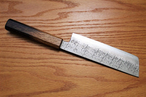 Kitchen Knives - Fujiwara Yasuhiko Ginsan Nakiri With Oak Handle 165mm / 6.5" Oak Handle