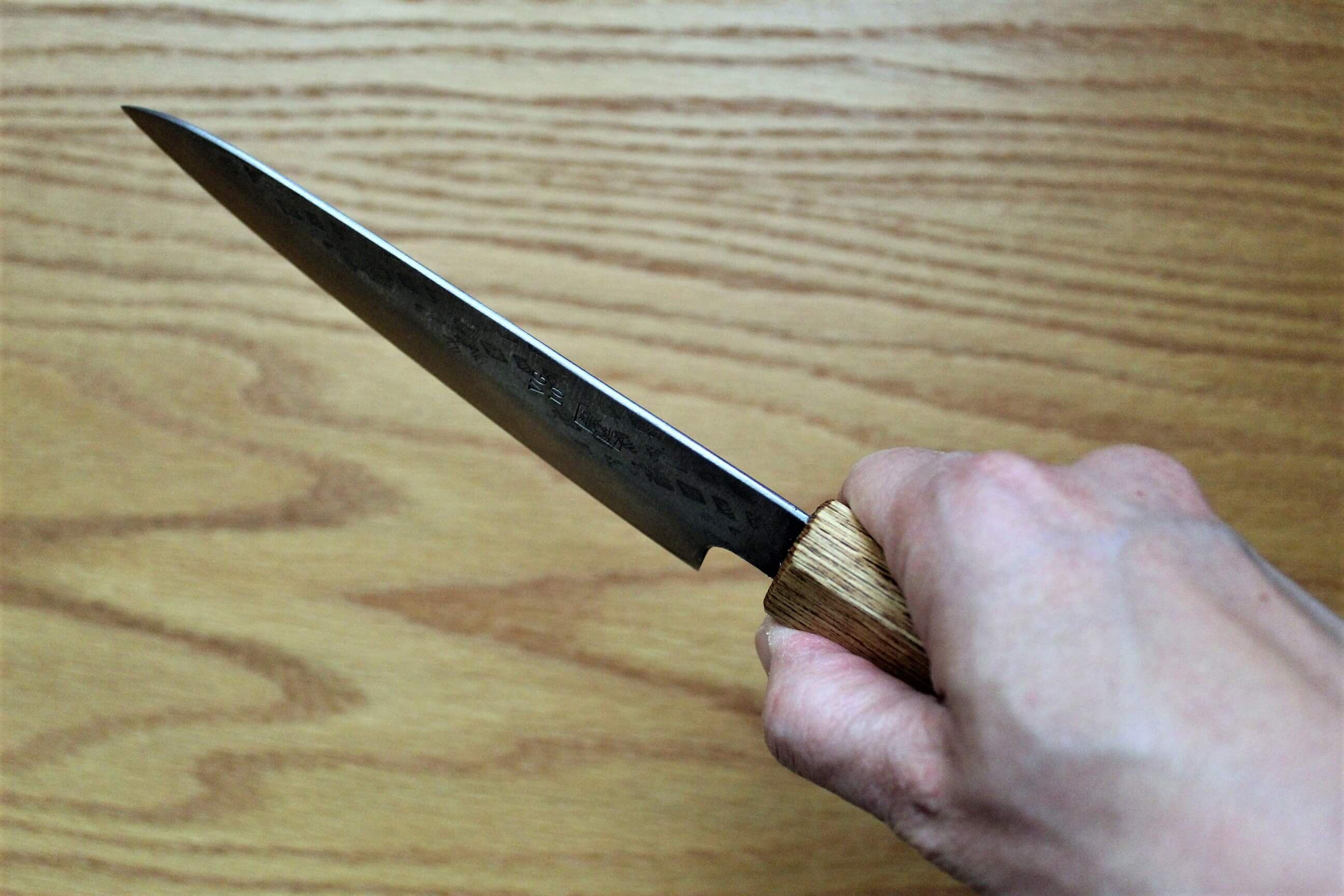 Kitchen Knives - Fujiwara Yasuhiko VG-10 Petty With Oak Handle 150mm / 5.9" Oak Handle