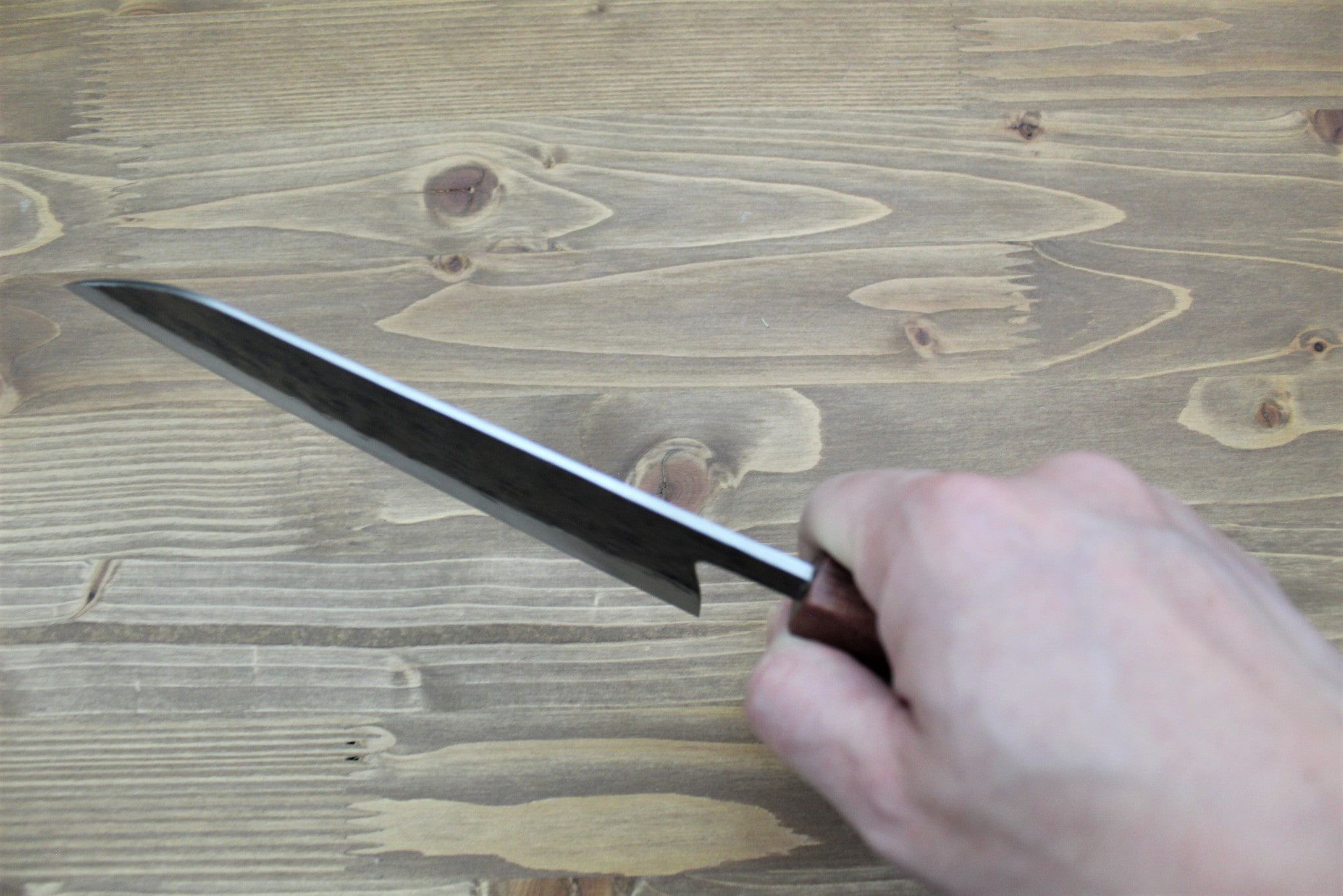 Kitchen Knives - Isamitsu Aogami Super / Blue Super Steel Santoku 165 Mm / 6.5" Red Maple Handle