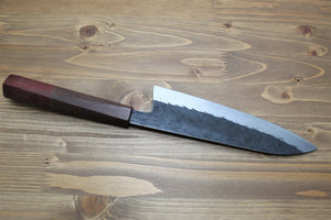 Kitchen Knives - Isamitsu Shirogami #1 / White Steel #1 Gyuto 180 Mm / 7.1" Brown Two Tone Maple And Burberry Handle