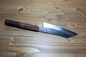 Kitchen Knives - Isamitsu Shirogami #1 / White Steel #1 Kiritsuke 135 Mm / 5.3" Brown Two Tone Maple And Burberry Handle