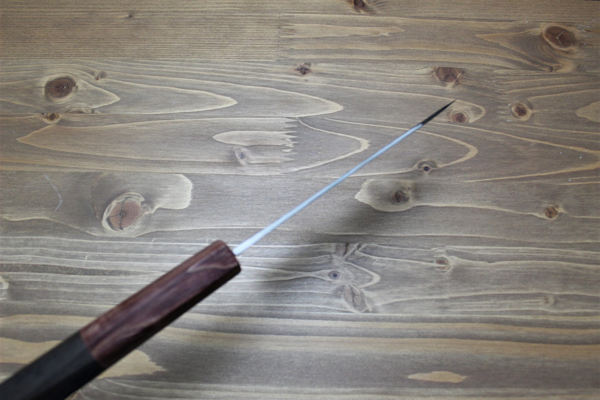 Kitchen Knives - Isamitsu Shirogami #1 / White Steel #1 Kiritsuke 135 Mm / 5.3" Brown Two Tone Maple And Burberry Handle
