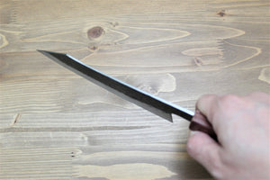 Kitchen Knives - Isamitsu Shirogami #1 / White Steel #1 Kiritsuke 165 Mm / 6.5" Brown Two Tone Maple And Burberry Handle