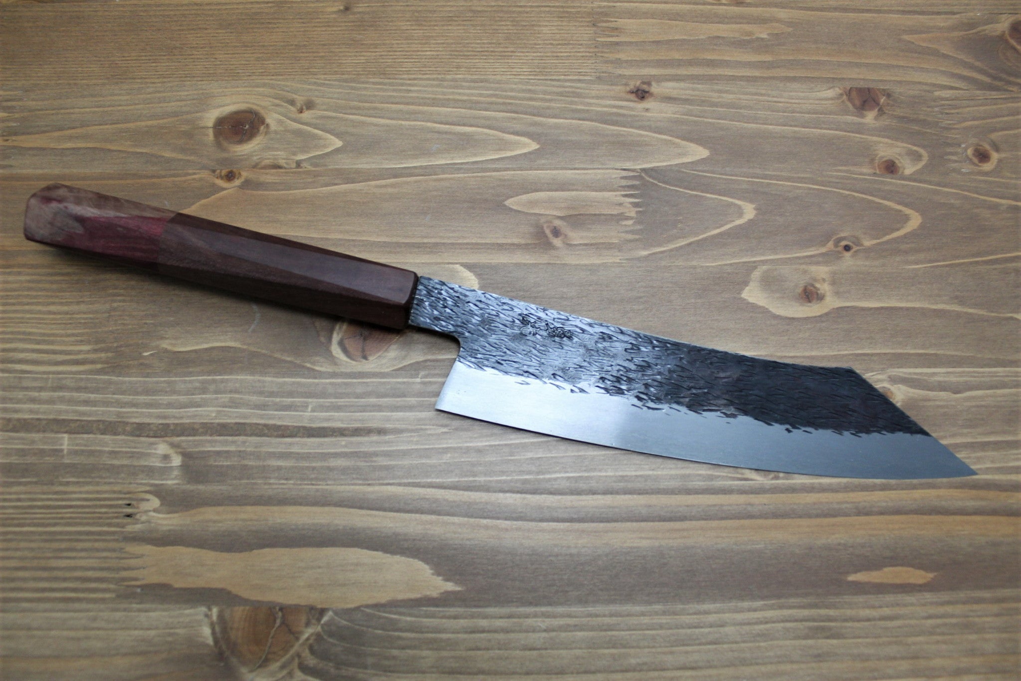 Kitchen Knives - Isamitsu Shirogami #1 / White Steel #1 Kiritsuke 195 Mm / 7.6" Brown Two Tone Maple And Burberry Handle