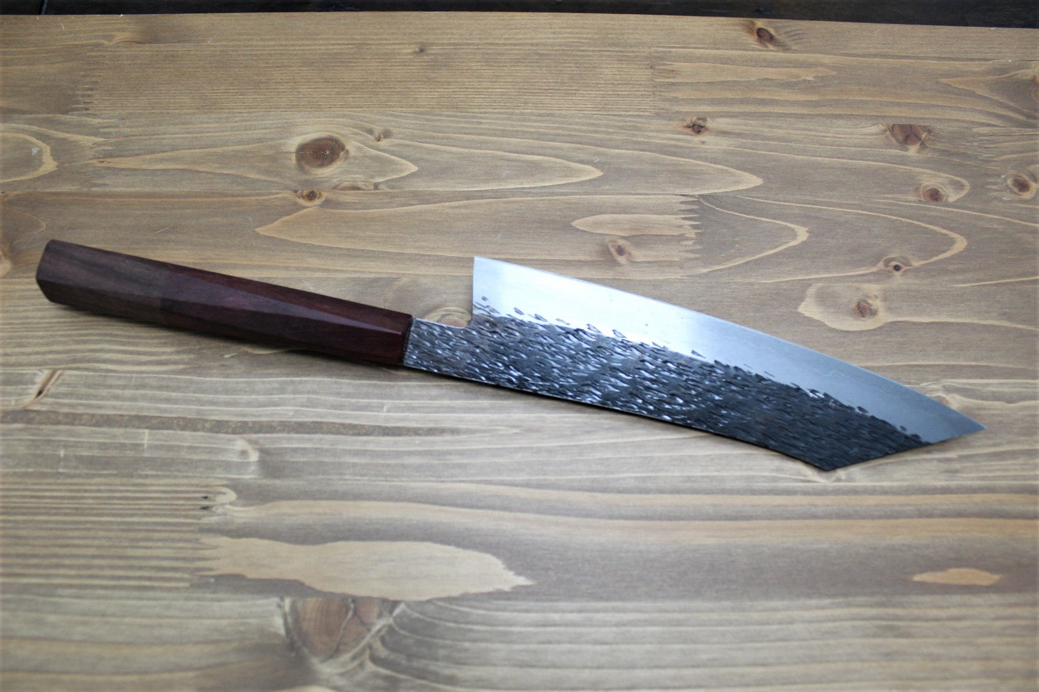 Kitchen Knives - Isamitsu Shirogami #1 / White Steel #1 Kiritsuke 195 Mm / 7.6" Red Two Tone Maple And Burberry Handle