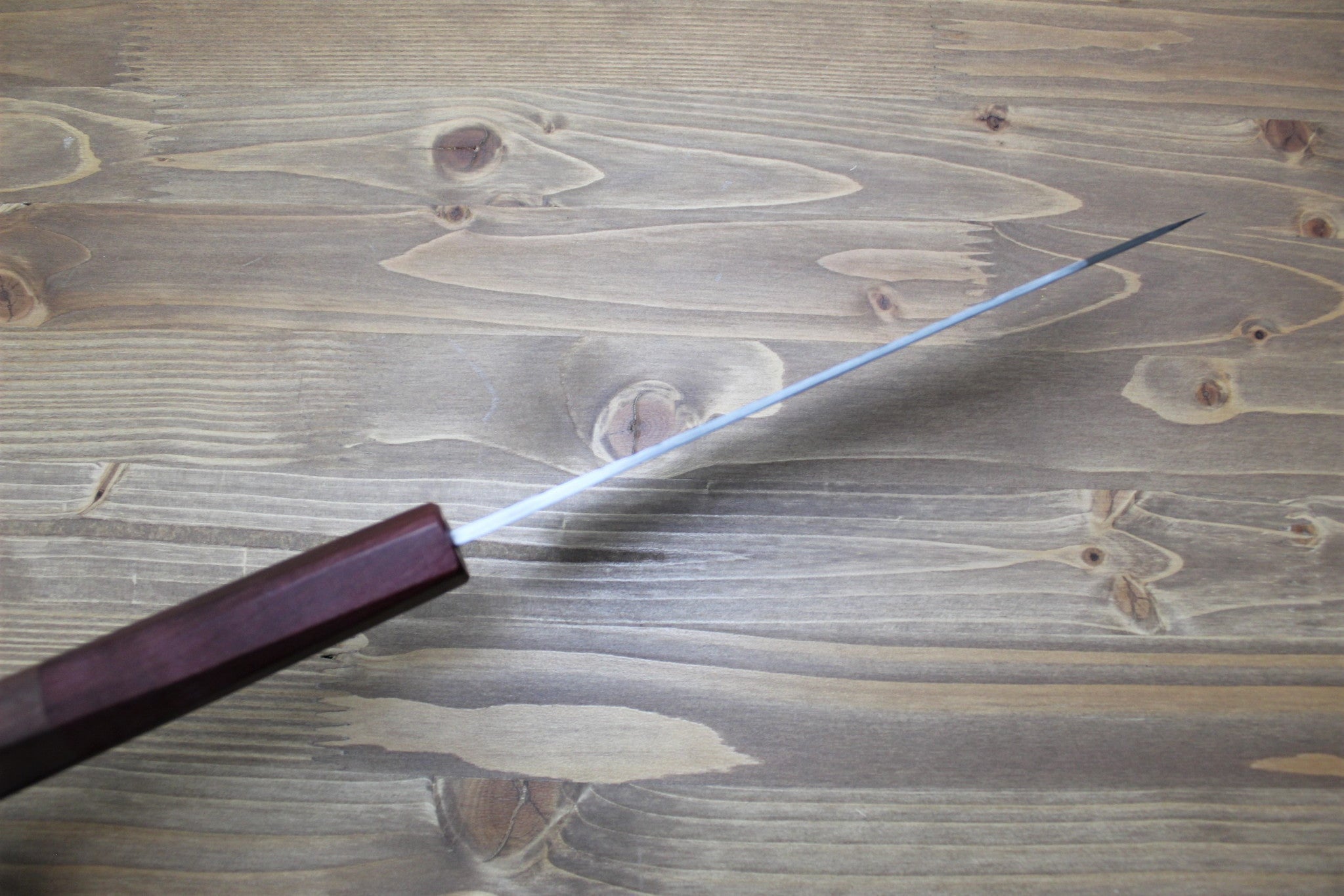 Kitchen Knives - Isamitsu Shirogami #1 / White Steel #1 Kiritsuke 195 Mm / 7.6" Red Two Tone Maple And Burberry Handle