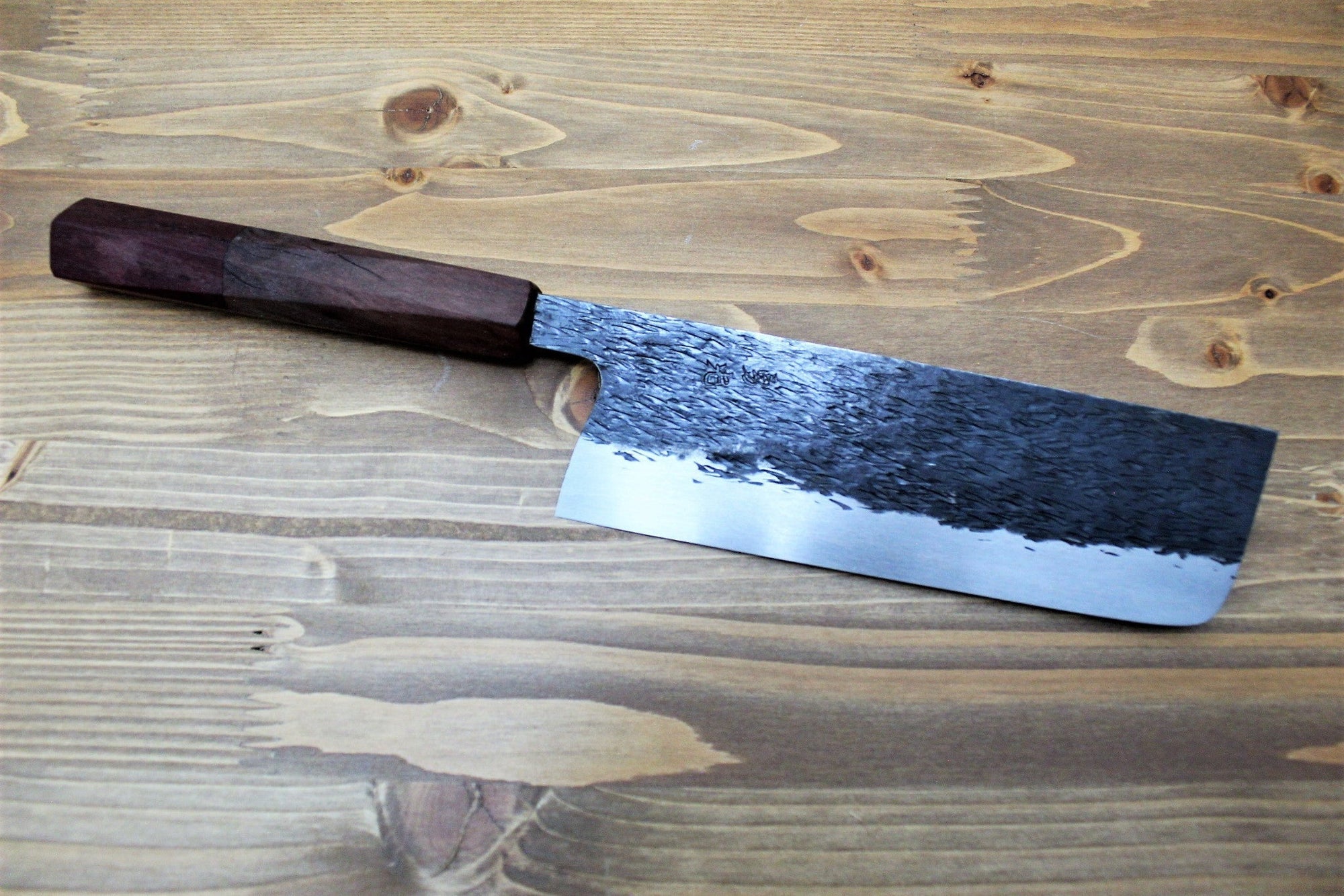 Kitchen Knives - Isamitsu Shirogami #1 / White Steel #1 Nakiri 165 Mm / 6.5" Brown Two Tone Maple And Burberry Handle