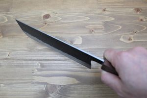 Kitchen Knives - Isamitsu Shirogami #1 / White Steel #1 Nakiri 165 Mm / 6.5" Brown Two Tone Maple And Burberry Handle