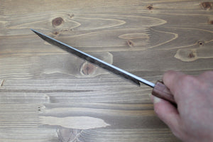 Kitchen Knives - Isamitsu Shirogami #1 / White Steel #1 Nakiri 165 Mm / 6.5" Red Two Tone Maple And Burberry Handle