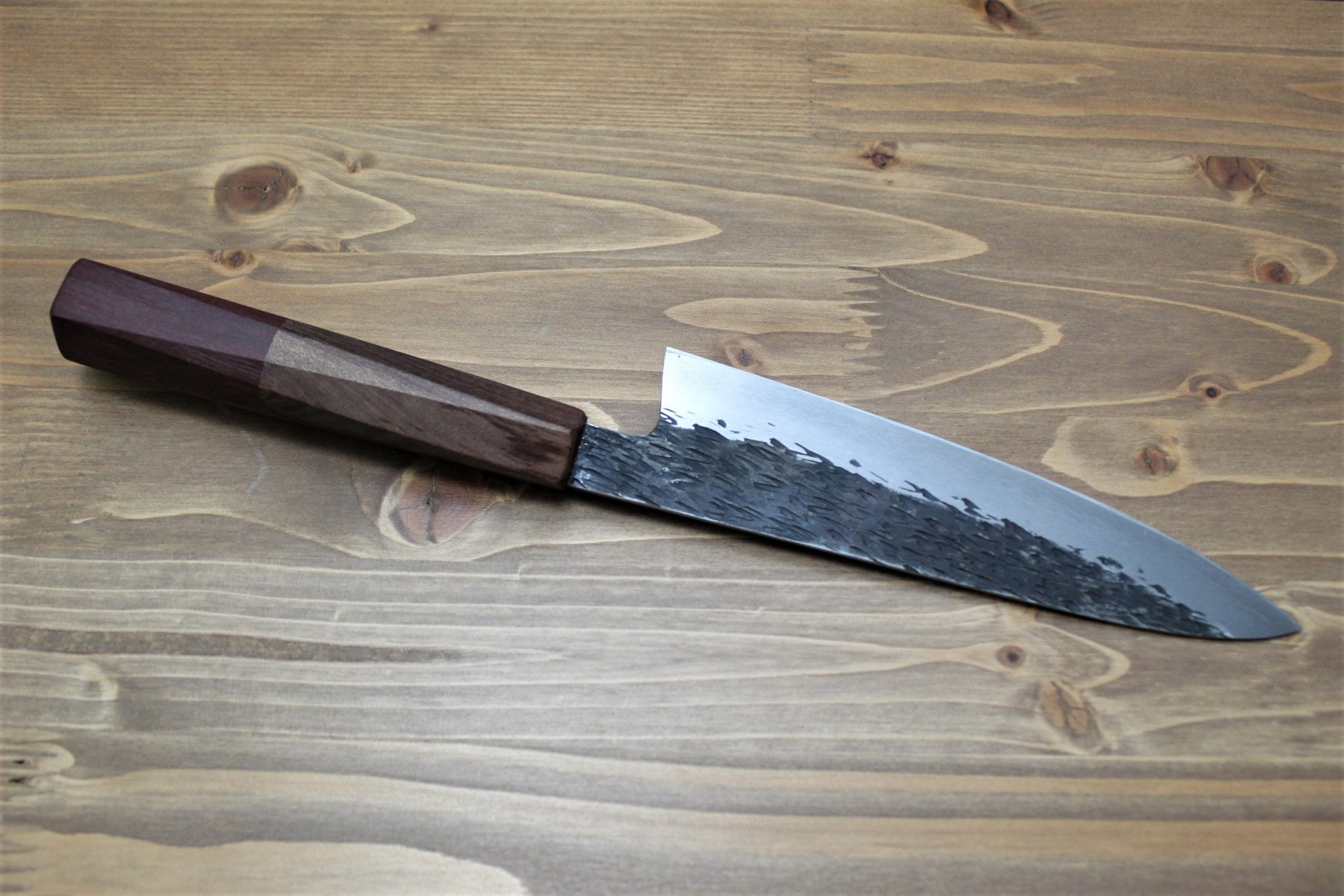 Kitchen Knives - Isamitsu Shirogami #1 / White Steel #1 Petty 150 Mm / 5.9" Brown Two Tone Maple And Burberry Handle