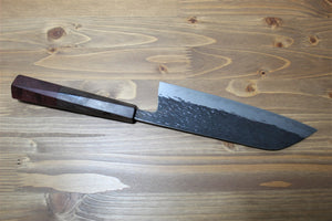 Kitchen Knives - Isamitsu Shirogami #1 / White Steel #1 Santoku 180 Mm / 7.0" Brown Handle