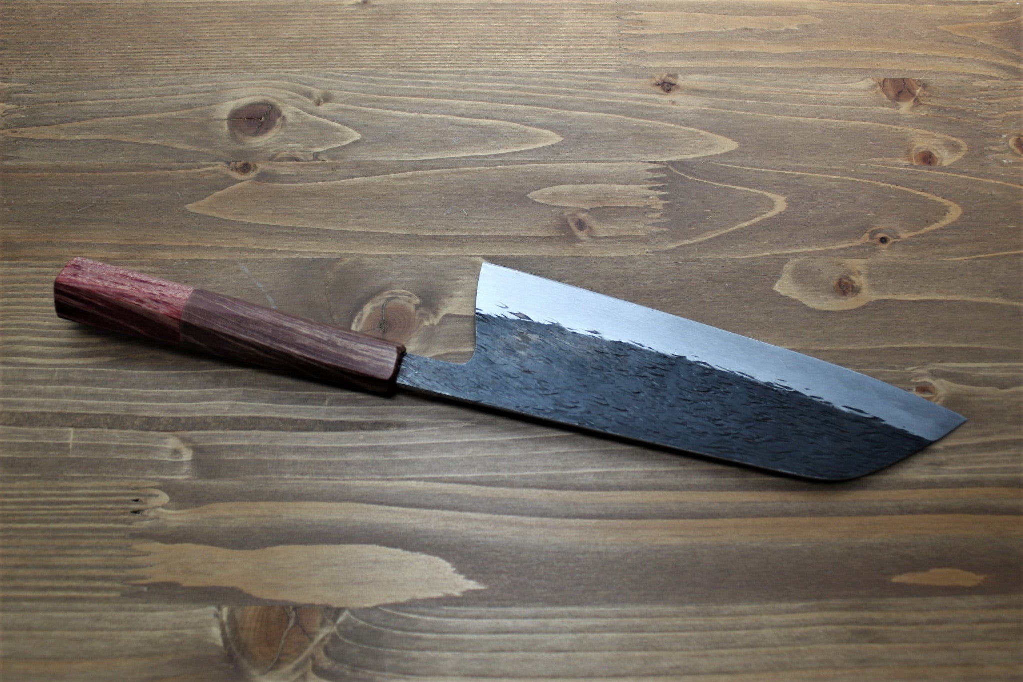 Kitchen Knives - Isamitsu Shirogami #1 / White Steel #1 Santoku 180 Mm / 7.0" Red Handle