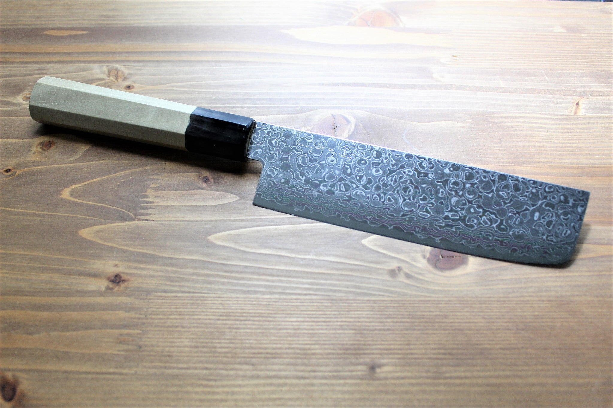 Kitchen Knives - Misuzu Hamono 45 Layer Damascus AUS-10 Core Nakiri 165 Mm / 6.4" Magnolia Handle