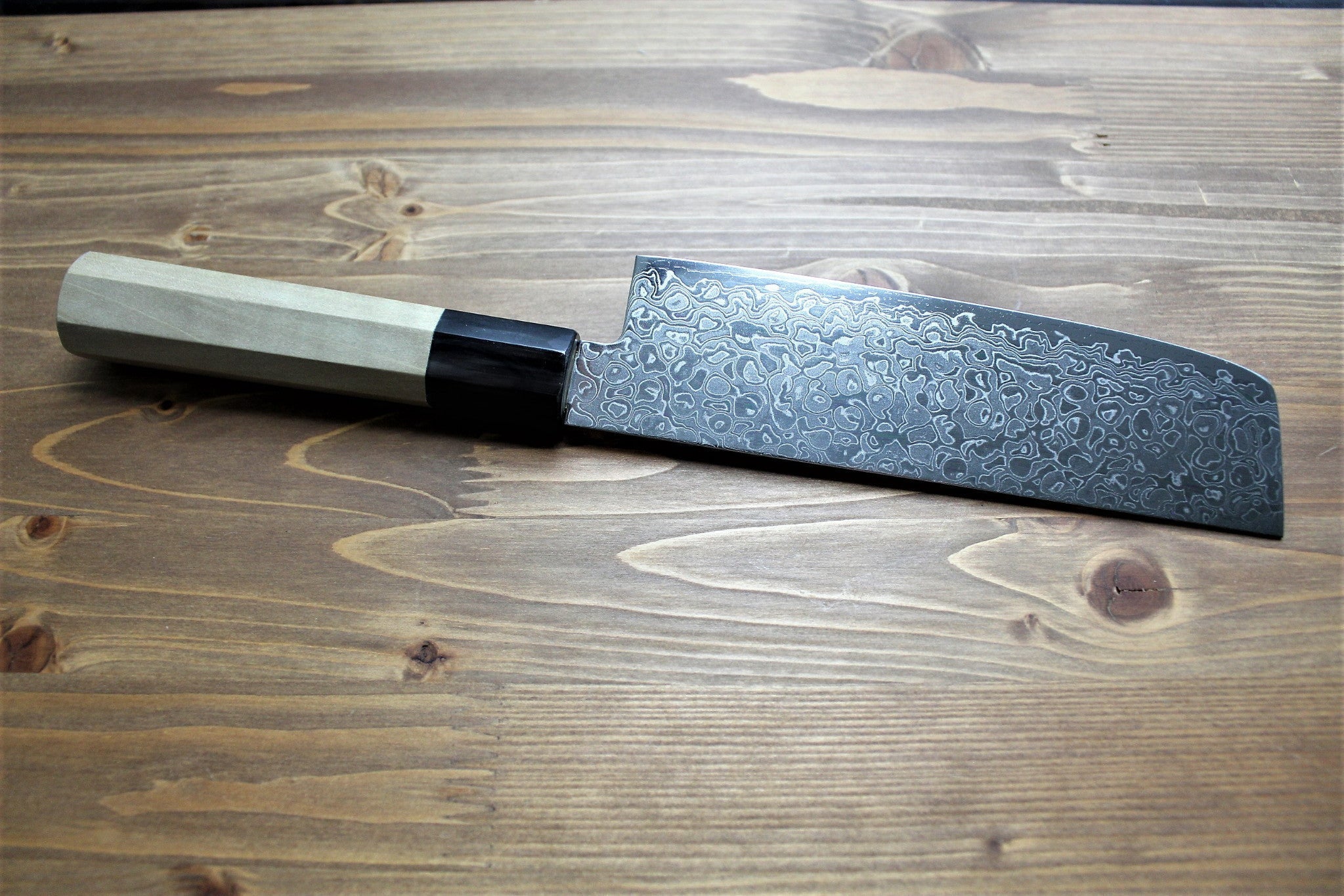 Kitchen Knives - Misuzu Hamono 45 Layer Damascus AUS-10 Core Nakiri 165 Mm / 6.4" Magnolia Handle