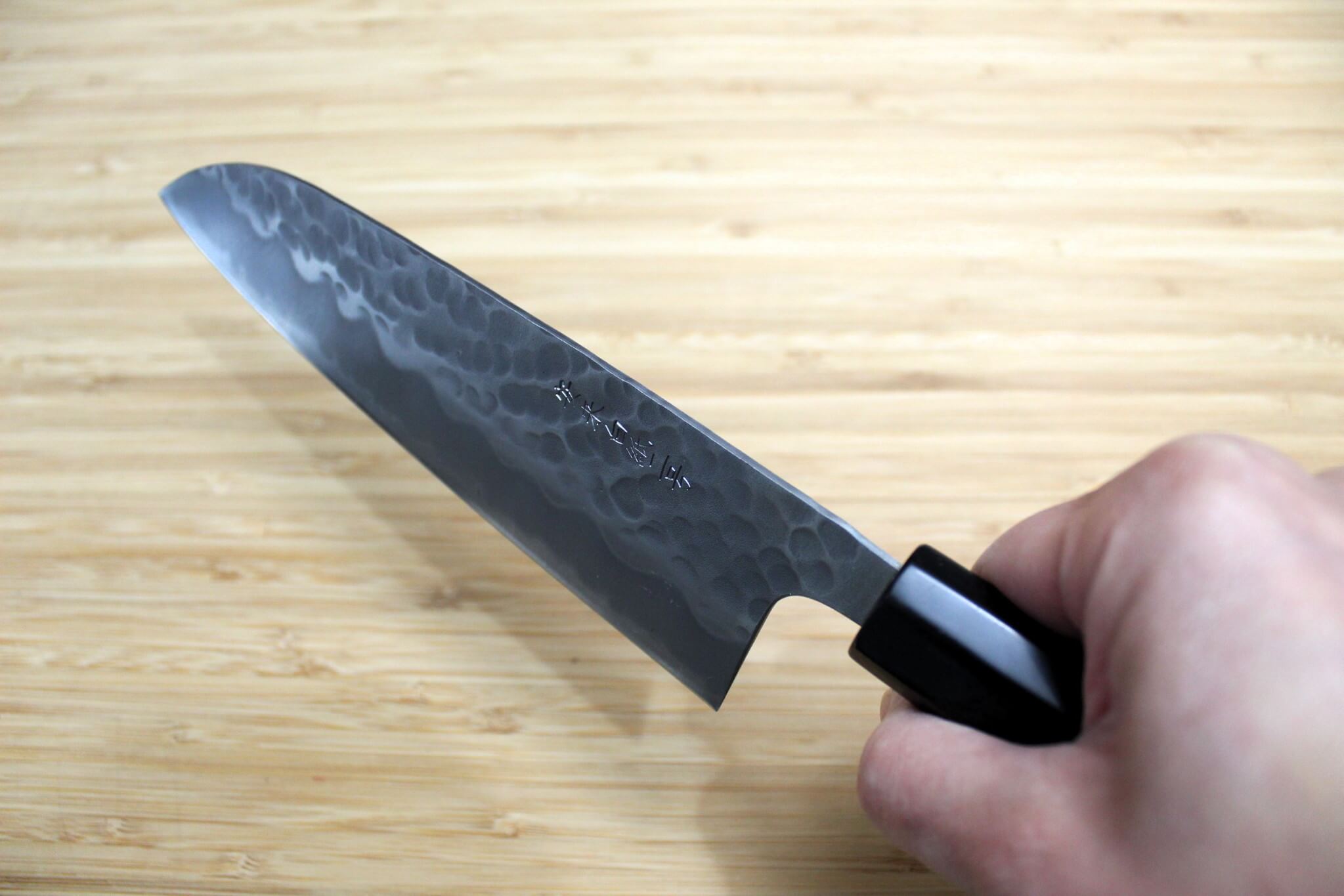 OUL Santoku Hammered Shironiko / White Steel #2 165 mm / 6.5"  Magnolia Handle