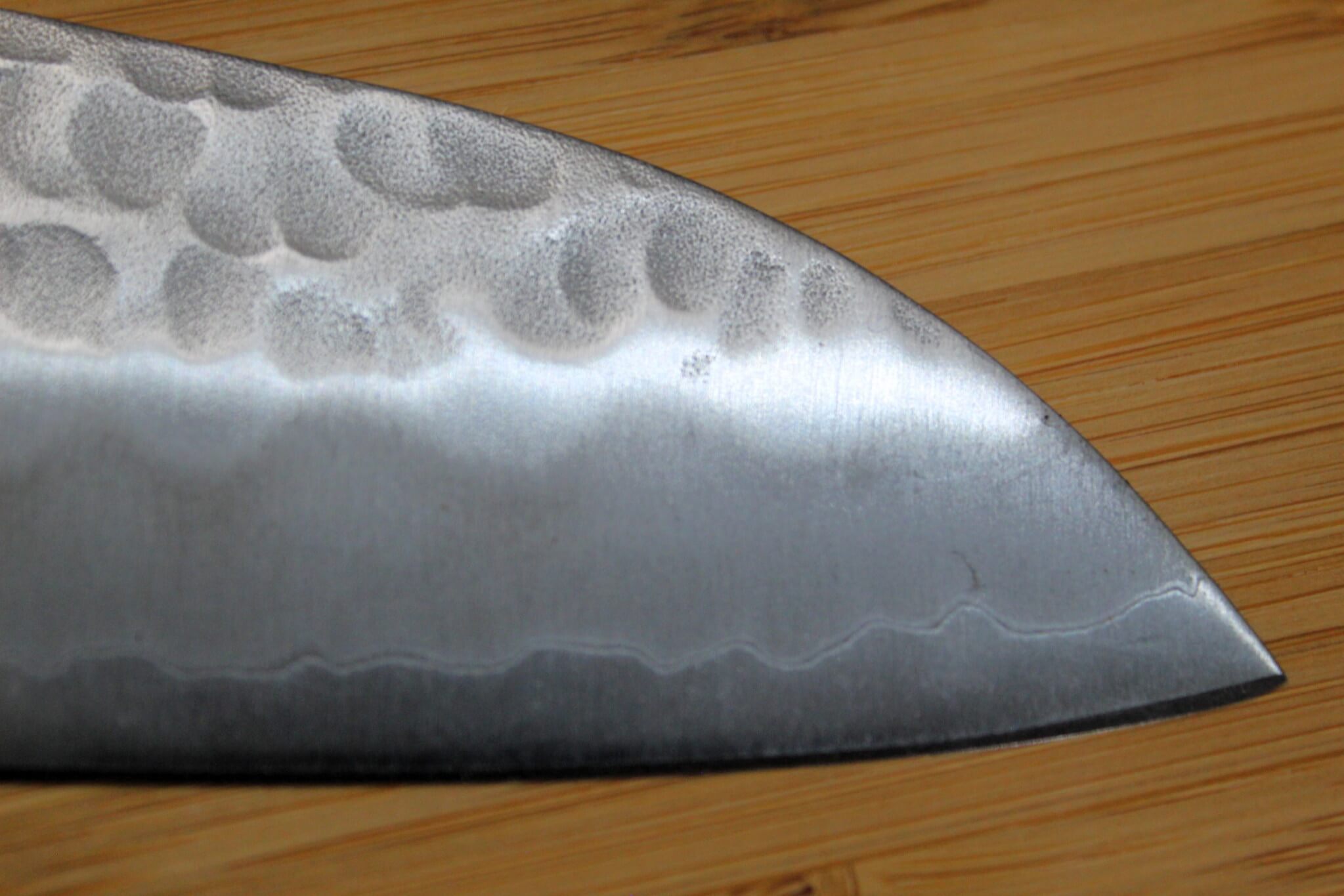 OUL Santoku Hammered Shironiko / White Steel #2 165 mm / 6.5"  Magnolia Handle
