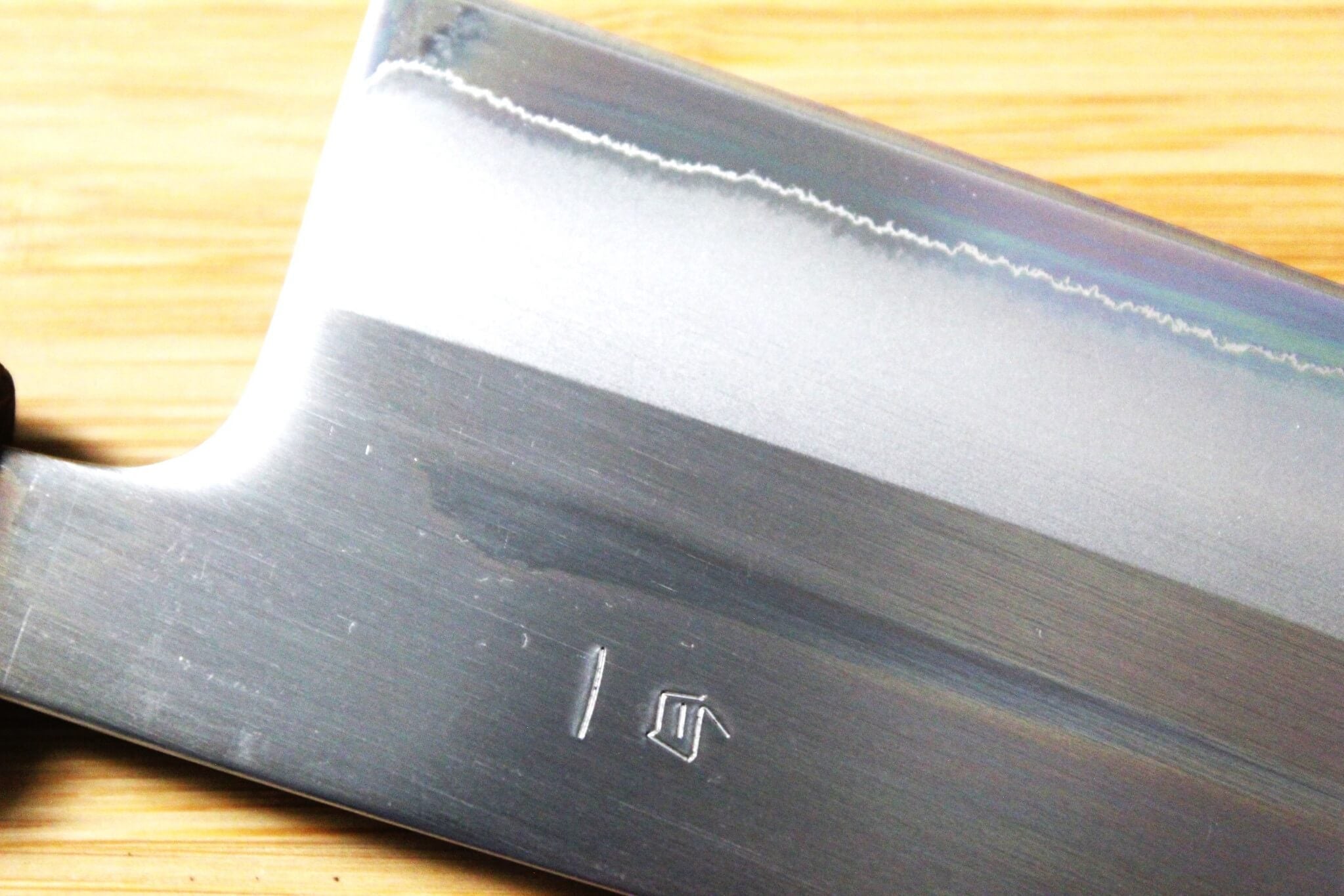 Kitchen Knives - OUL Santoku Shirogami #1 / White Steel #1 Stainless Clad 165 Mm / 6.5" Burnt Oak Handle