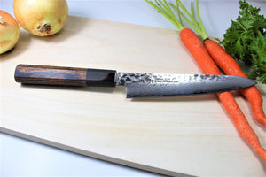 Kitchen Knives - Petty Knife 150mm (5.9") Damascus 33 Layer - Japanese Black Persimmon Handle Hasu-Seizo Exclusive Special Edition