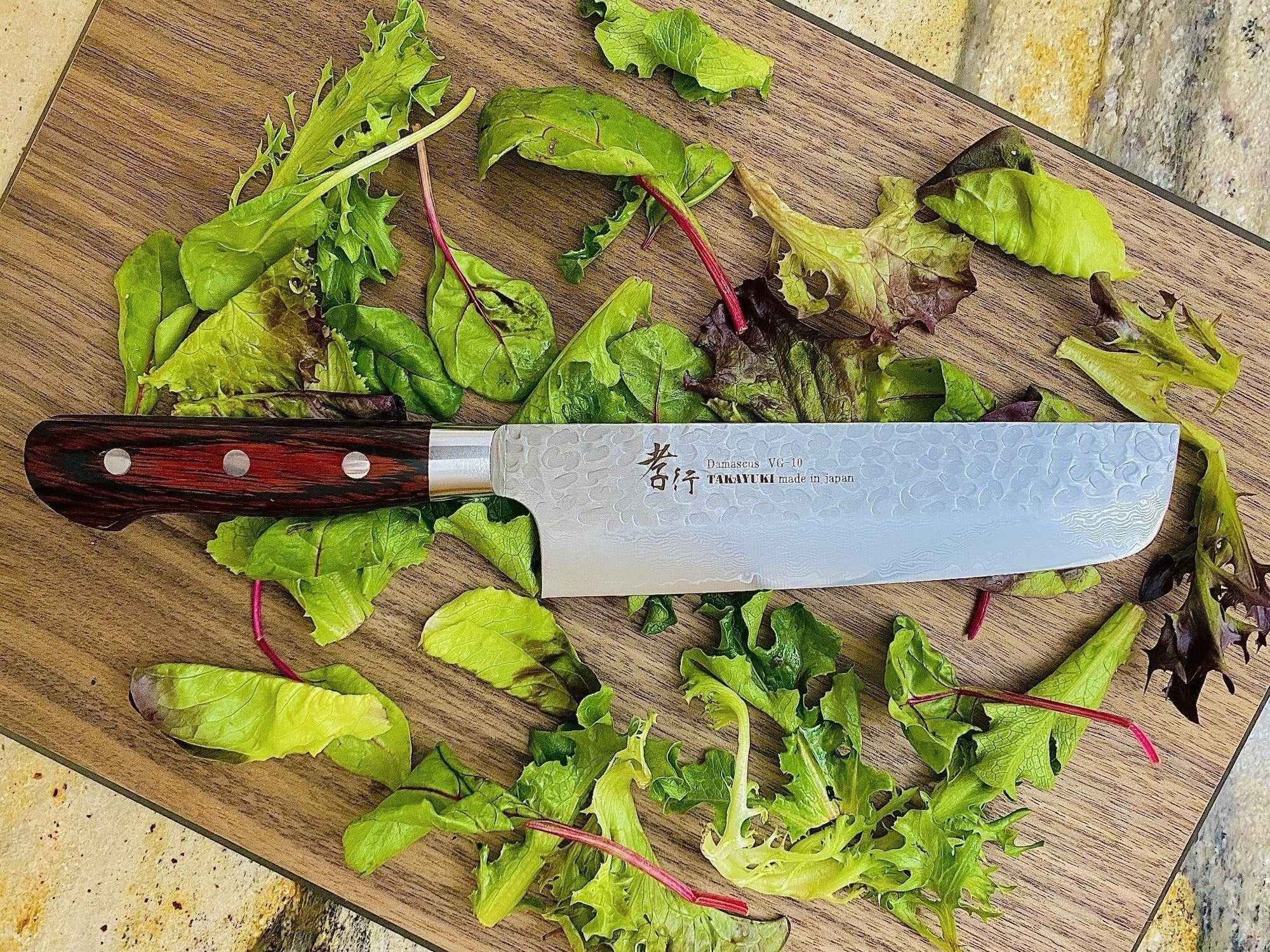 Kitchen Knives - Sakai Takayuki 33 Layer Damascus Nakiri Knife 160mm (6.3")