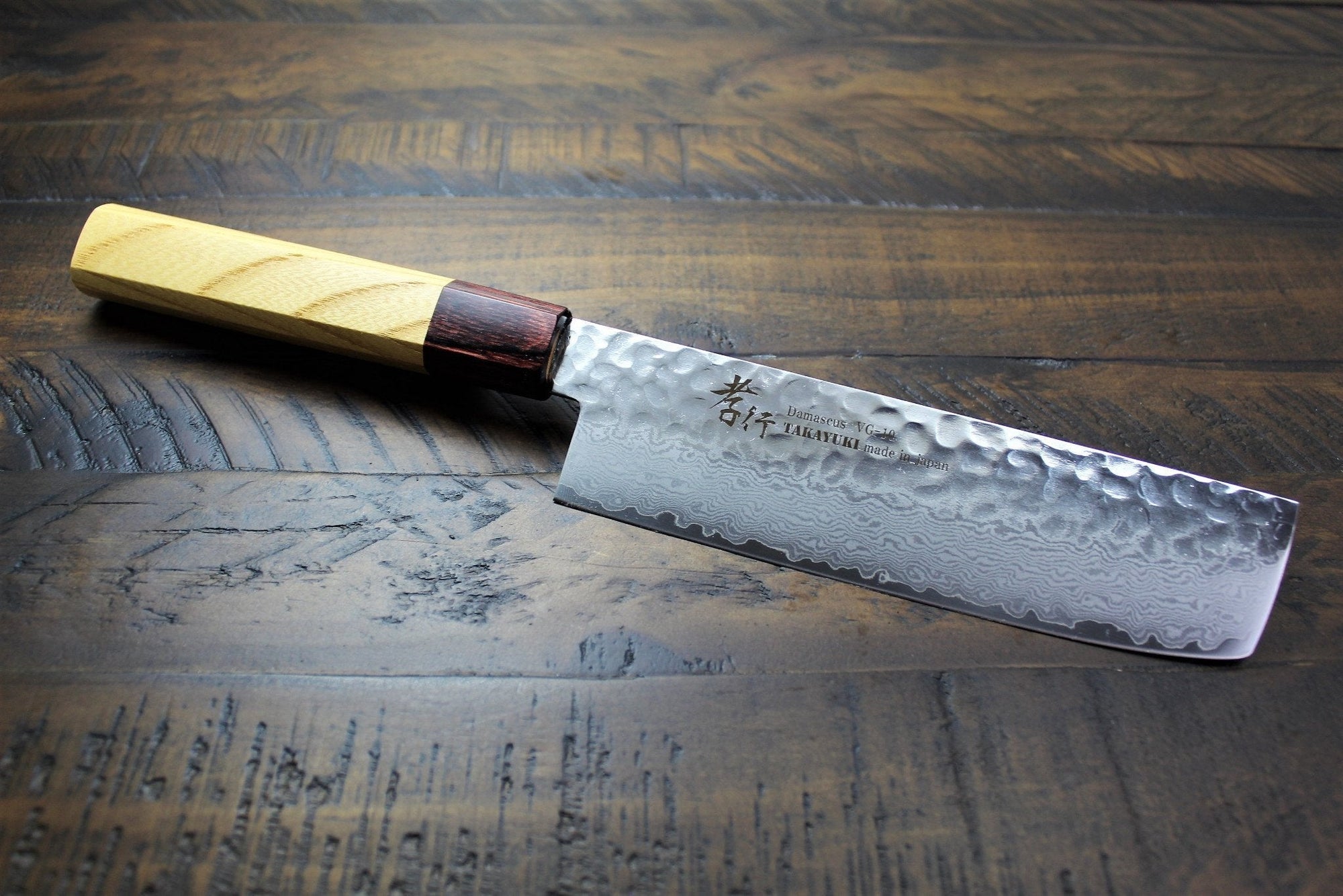 Kitchen Knives - Sakai Takayuki 33 Layer Damascus Nakiri Knife 160mm (6.3") Japanese Handle