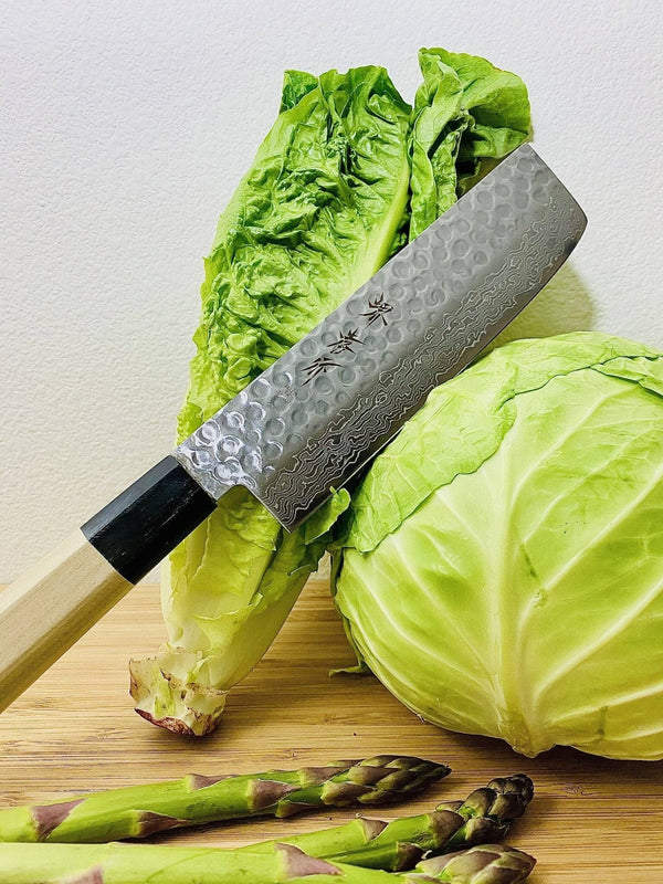 Sakai Takayuki Japanese Knife Set Damascus 45 Layer Petty Knife 150mm  (5.9) Nakiri Vegetable Knife 160mm (6.3)