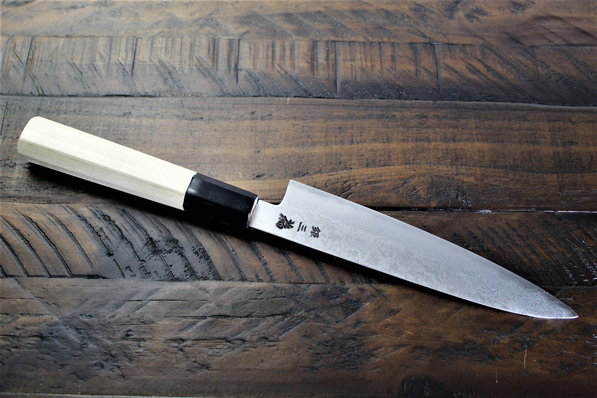 Kitchen Knives - Sakai Takayuki Ginsan Damascus Petty Knife 150mm (5.9")