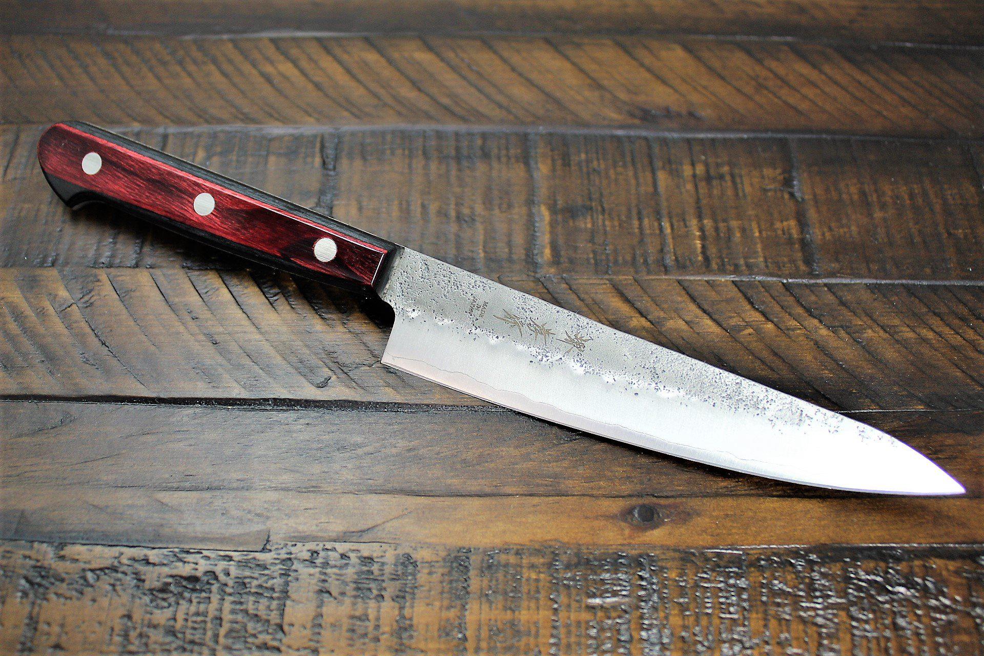 Kitchen Knives - Sakai Takayuki Ginsan Nashiji Petty Knife 135mm (5.3")