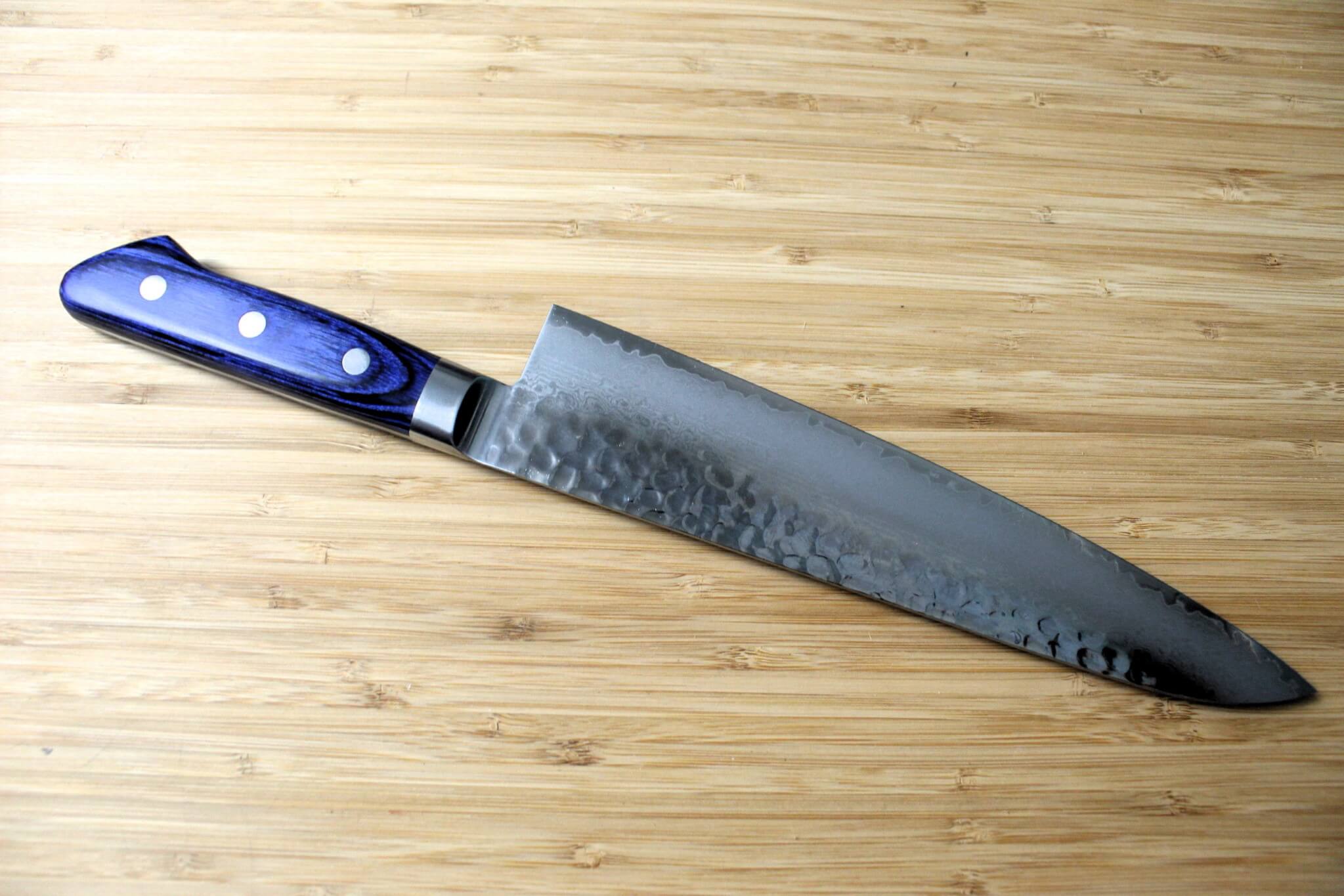 Kitchen Knives - Sakai Takayuki Gyuto Japanese Chef Knife 180mm (7.1") Damascus 33 Layer With Blue Handle