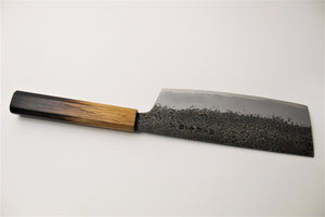 Kitchen Knives - Sakai Takayuki Handmade Nakiri Knife Homura Guren Aoniko / Blue Steel #2 180mm (7.1")