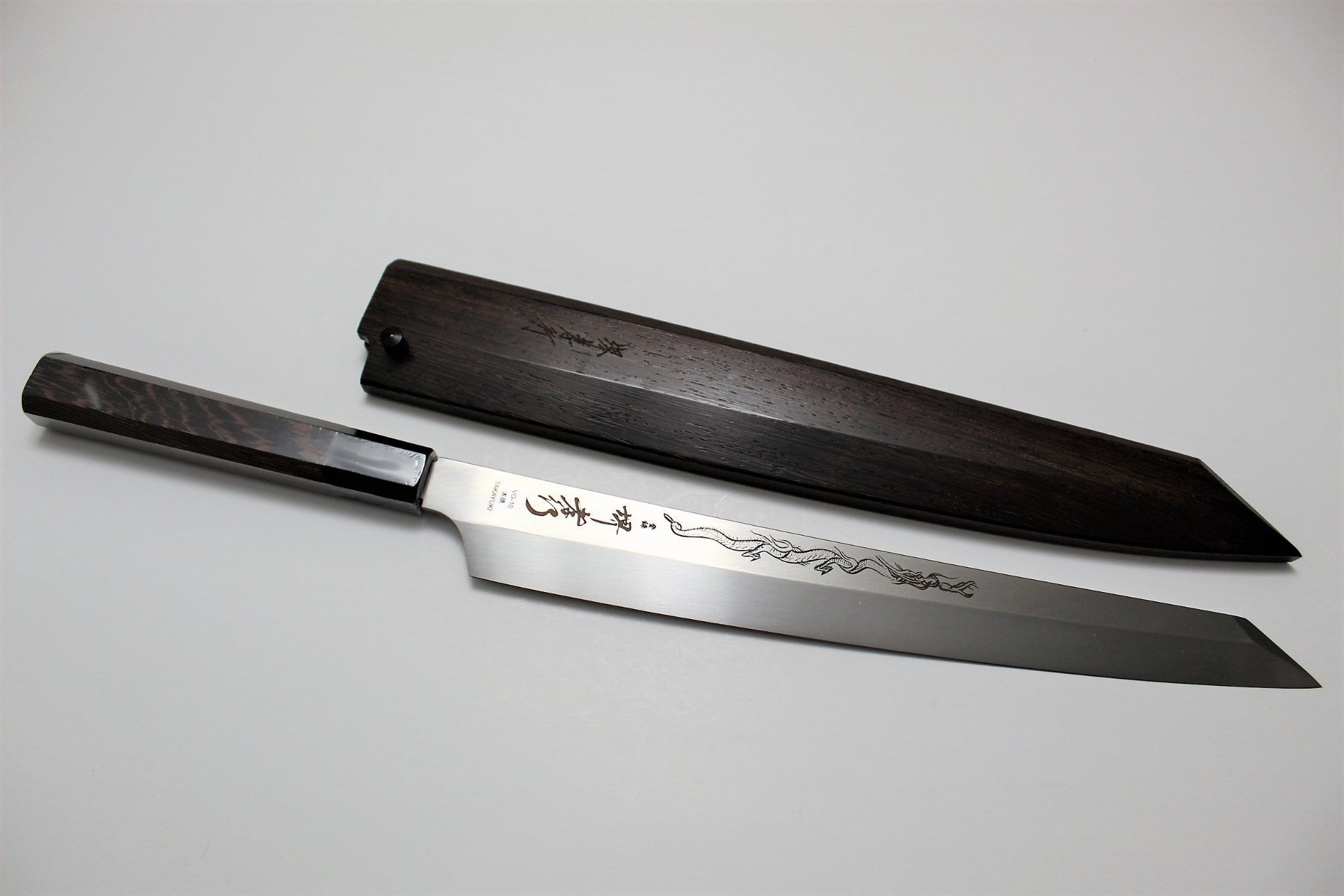 Kitchen Knives - Sakai Takayuki Honyaki Shoryu Hien Kengata Yanagiba With Saya 300mm (11.8") VG-10 Slicer