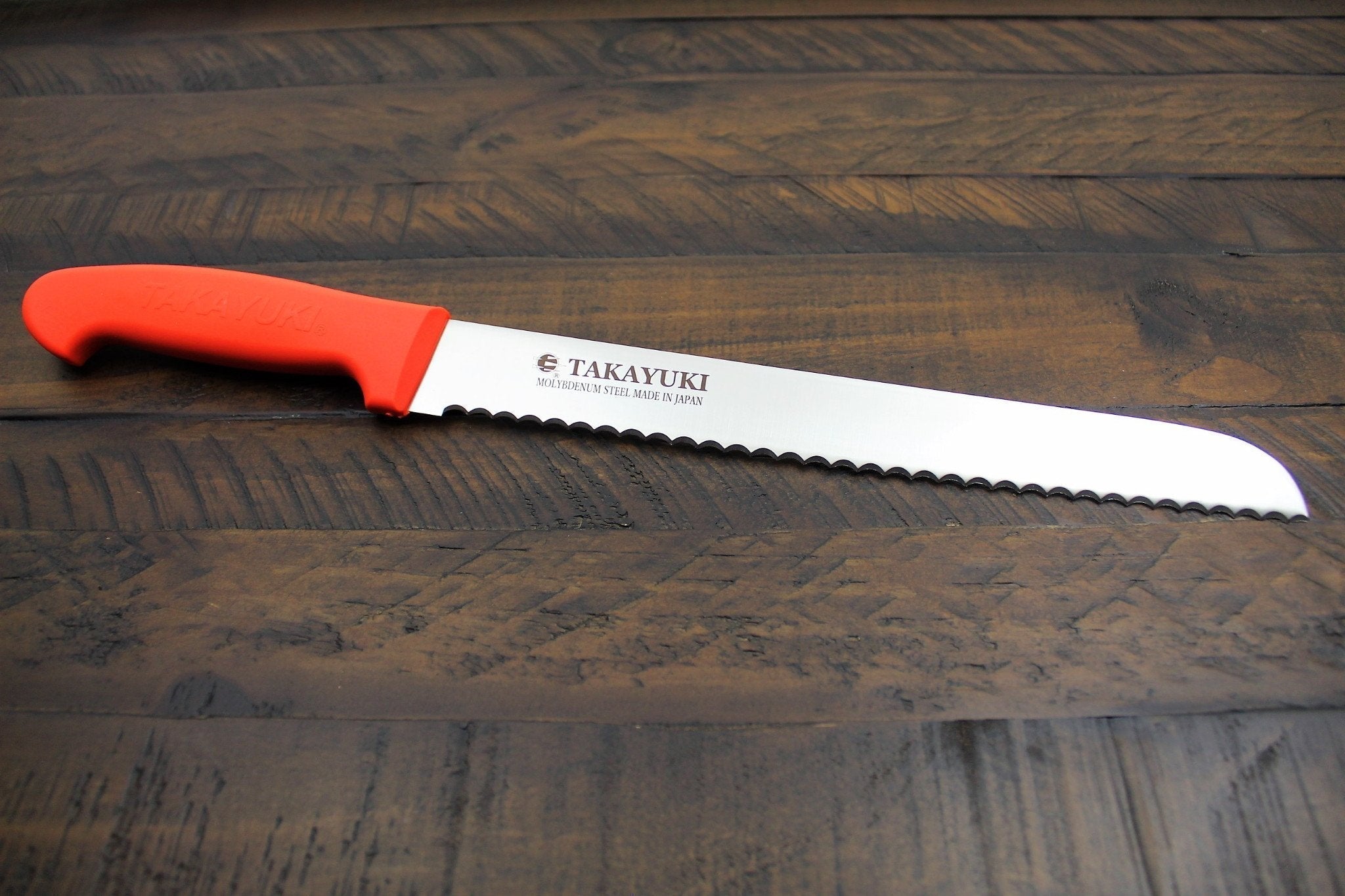 Kitchen Knives - Sakai Takayuki Japanese Bread Knife 250mm (9.8") Orange