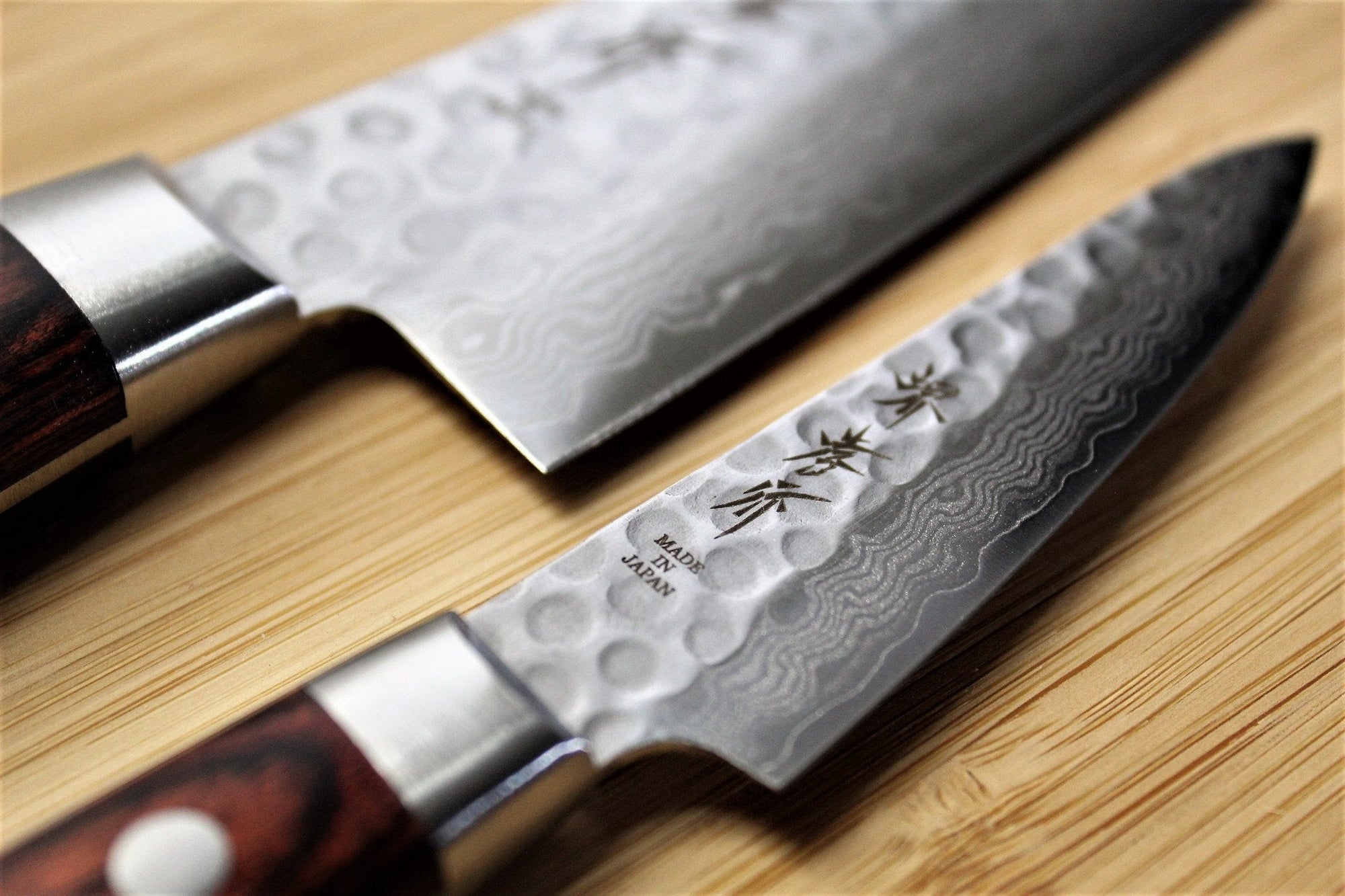 Kitchen Knives - Sakai Takayuki Japanese Knife Set Damascus 17 Layer Petty / Paring Knife 80mm (3.2") Gyuto (Chef's Knife) 180mm (7.1")