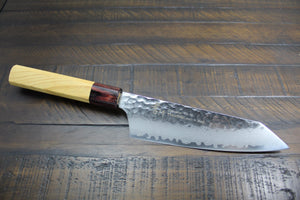 Kitchen Knives - Sakai Takayuki Japanese Knife Set Damascus 33 Layer With Japanese Handle Kengata Santoku Knife 160mm (6.3")  Nakiri Knife 160mm (6.3")