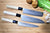 Kitchen Knives - Sakai Takayuki Japanese Knife Set Damascus 45 Layer Petty Knife 150mm (5.9") Santoku Knife 180mm (7.1") Nakiri Knife 160mm (6.3")