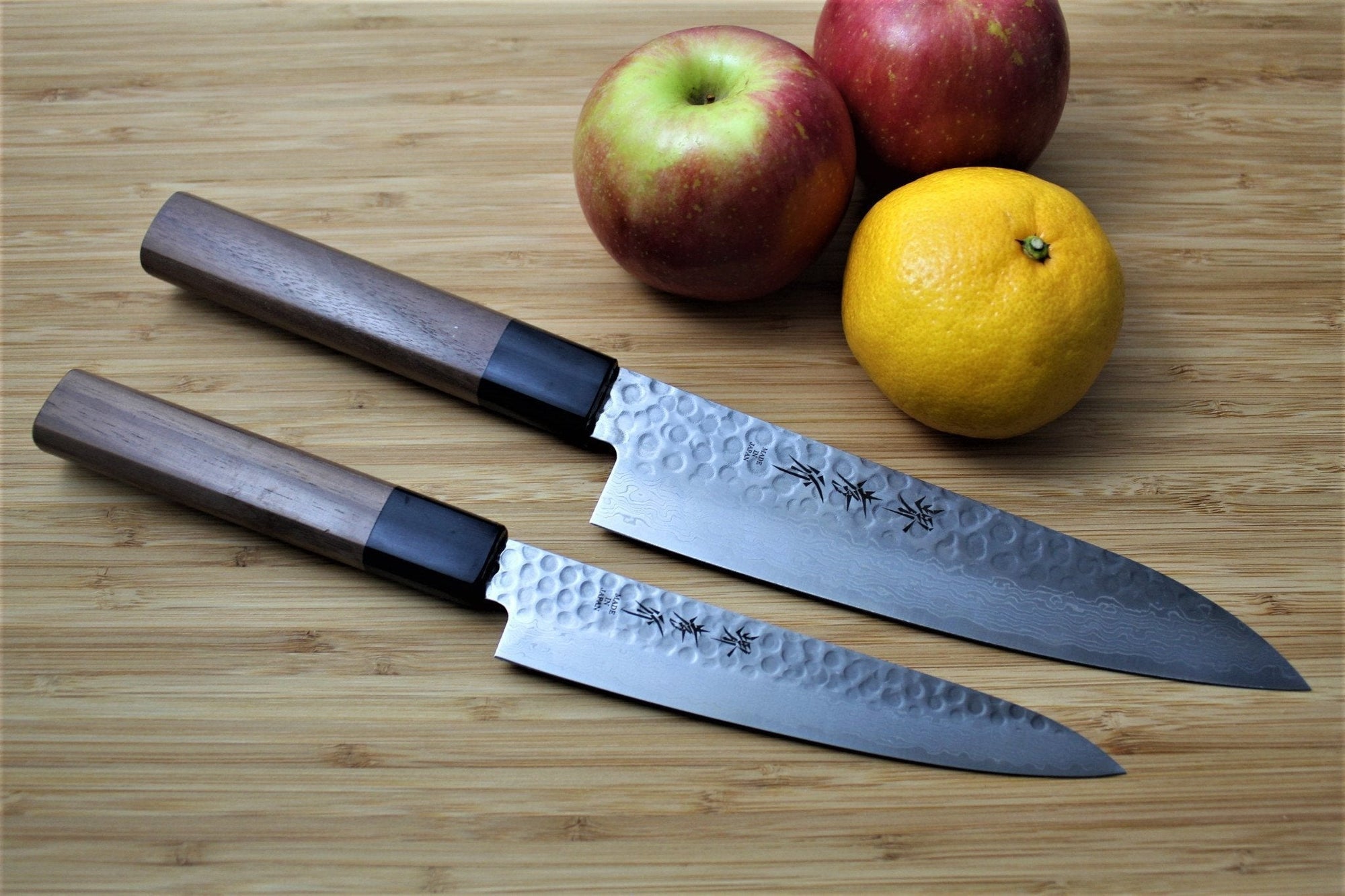 Meoto MV Stainless Steel Japanese Chef's Knife SET with Cute Oval Hygienic  Handle for Couple & Family